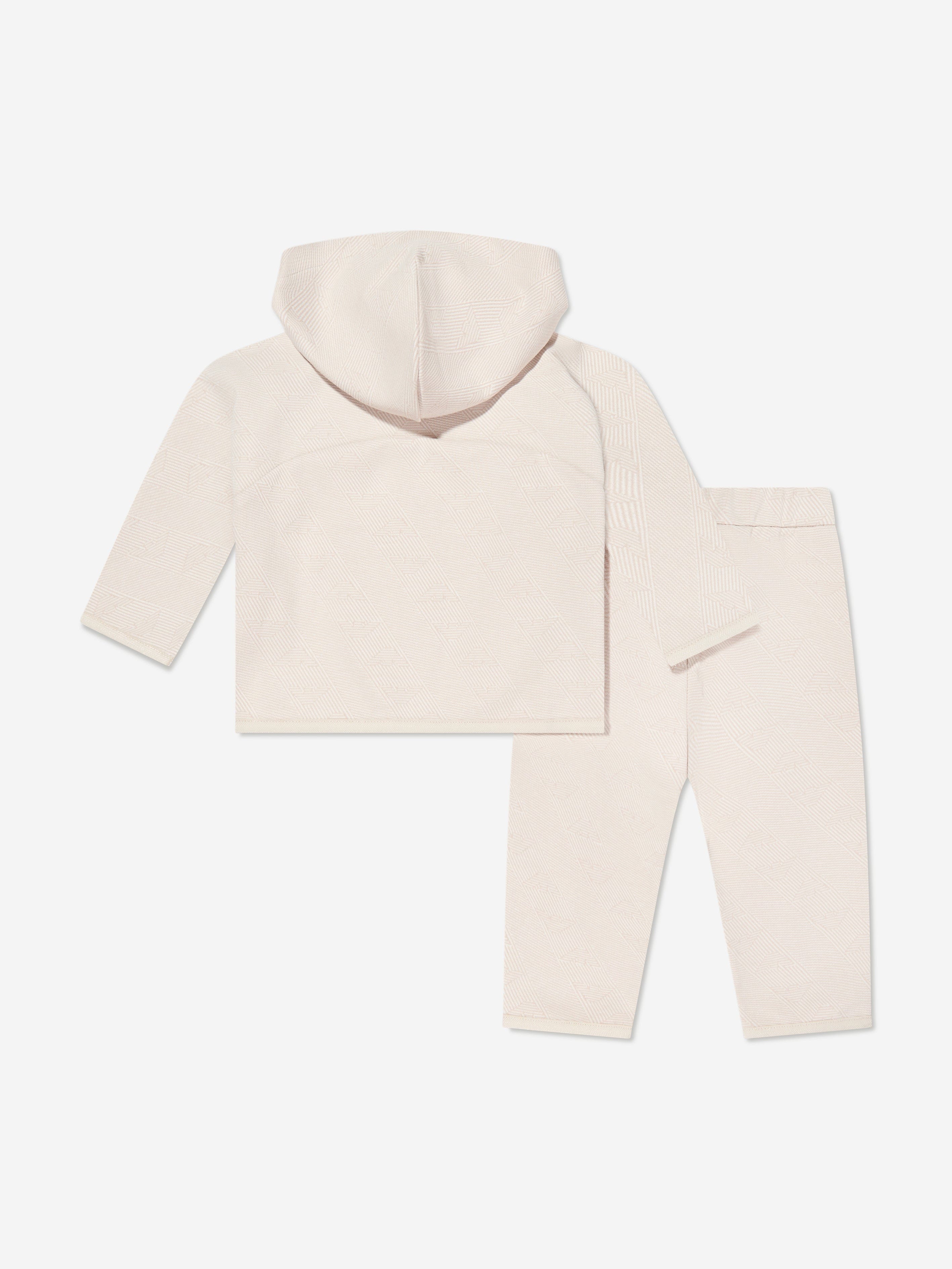 Emporio Armani Baby Boys Eagle Logo Tracksuit in Beige
