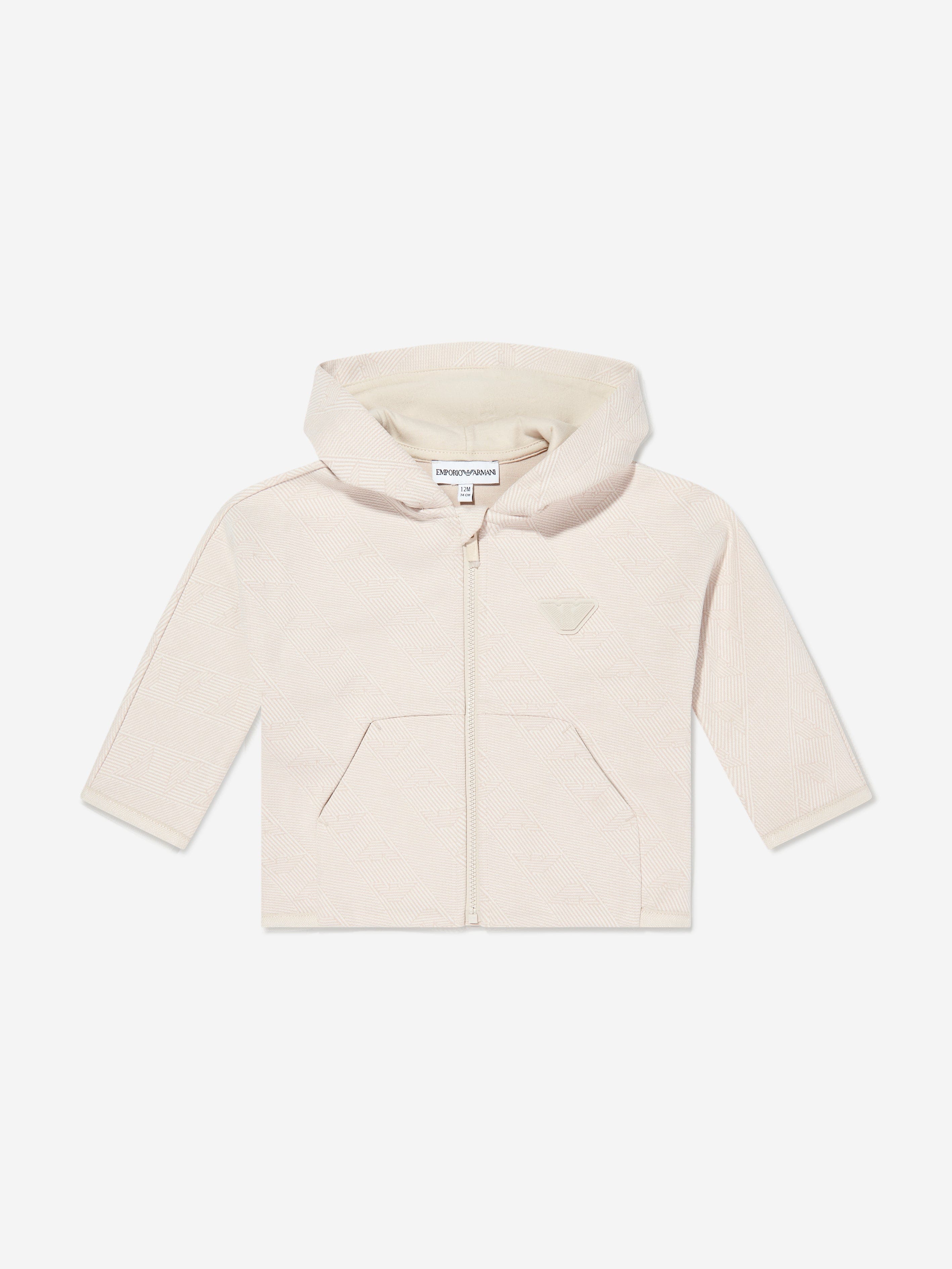 Emporio Armani Baby Boys Eagle Logo Tracksuit in Beige