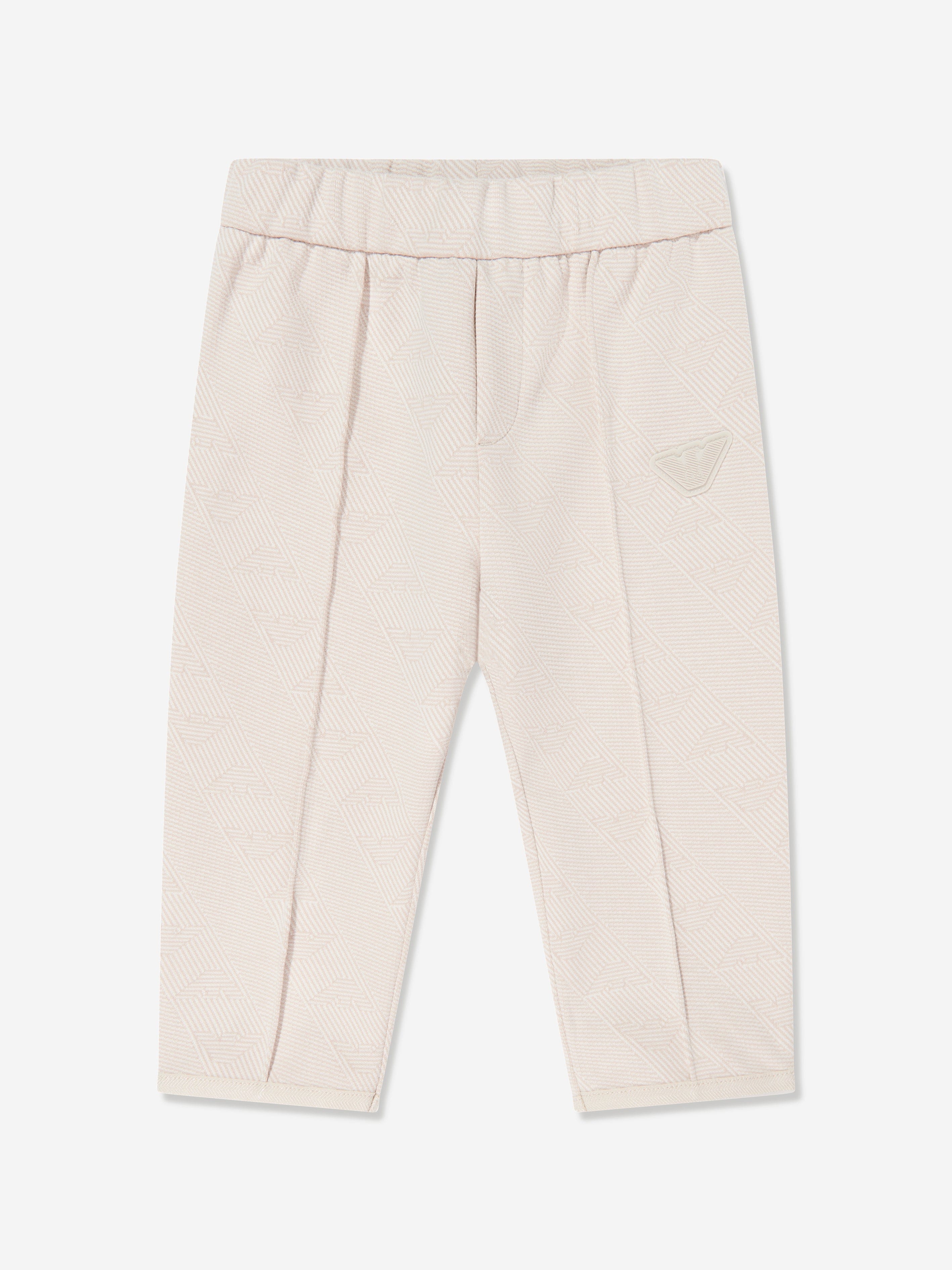 Emporio Armani Baby Boys Eagle Logo Tracksuit in Beige
