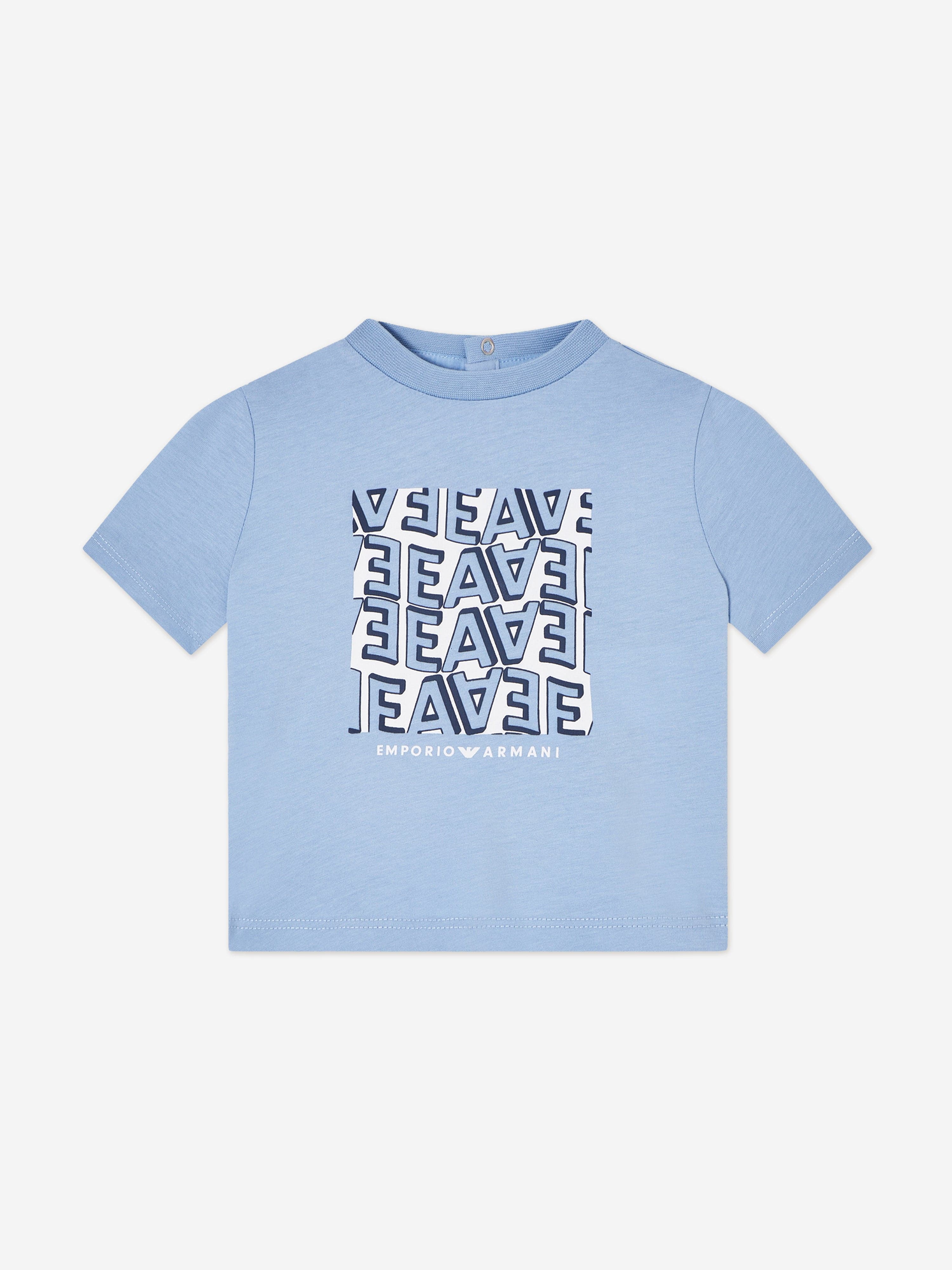 Emporio Armani Baby Boys 2 Pack T-Shirt Set in Blue
