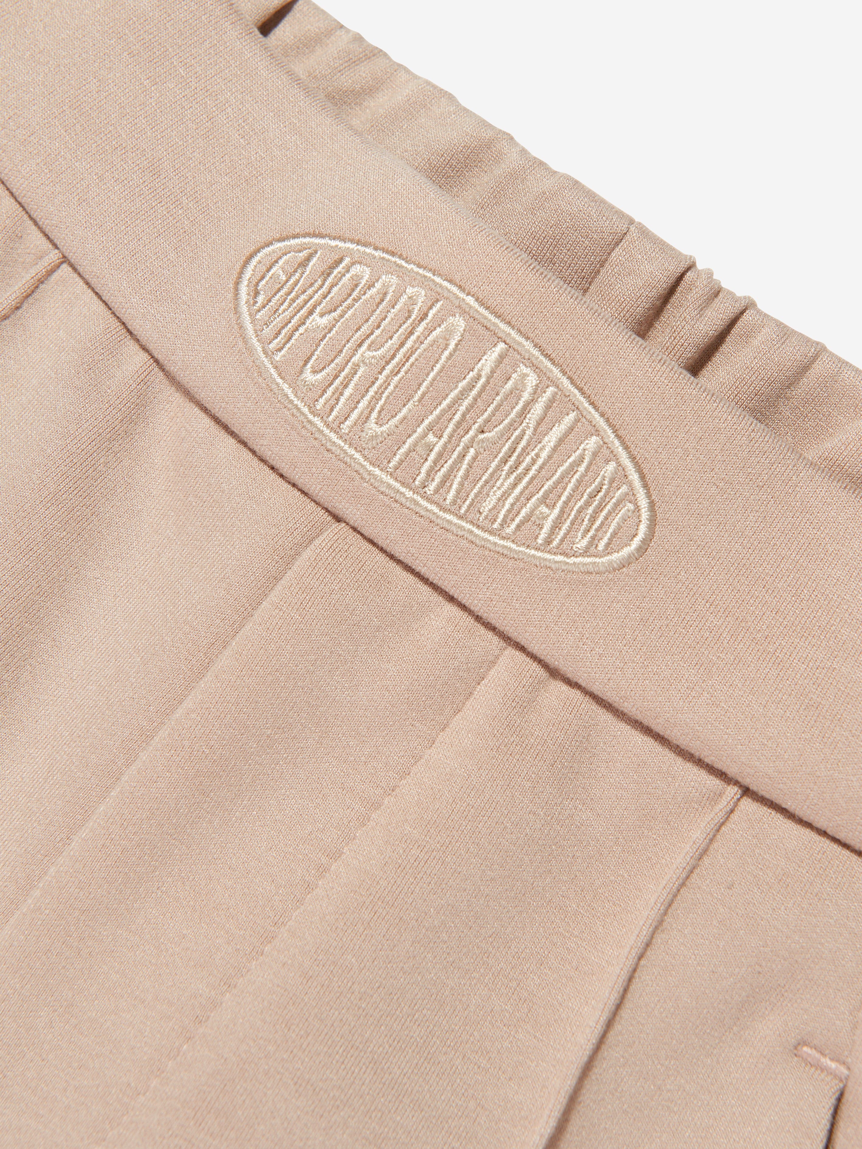 Emporio Armani Boys Logo Joggers in Beige