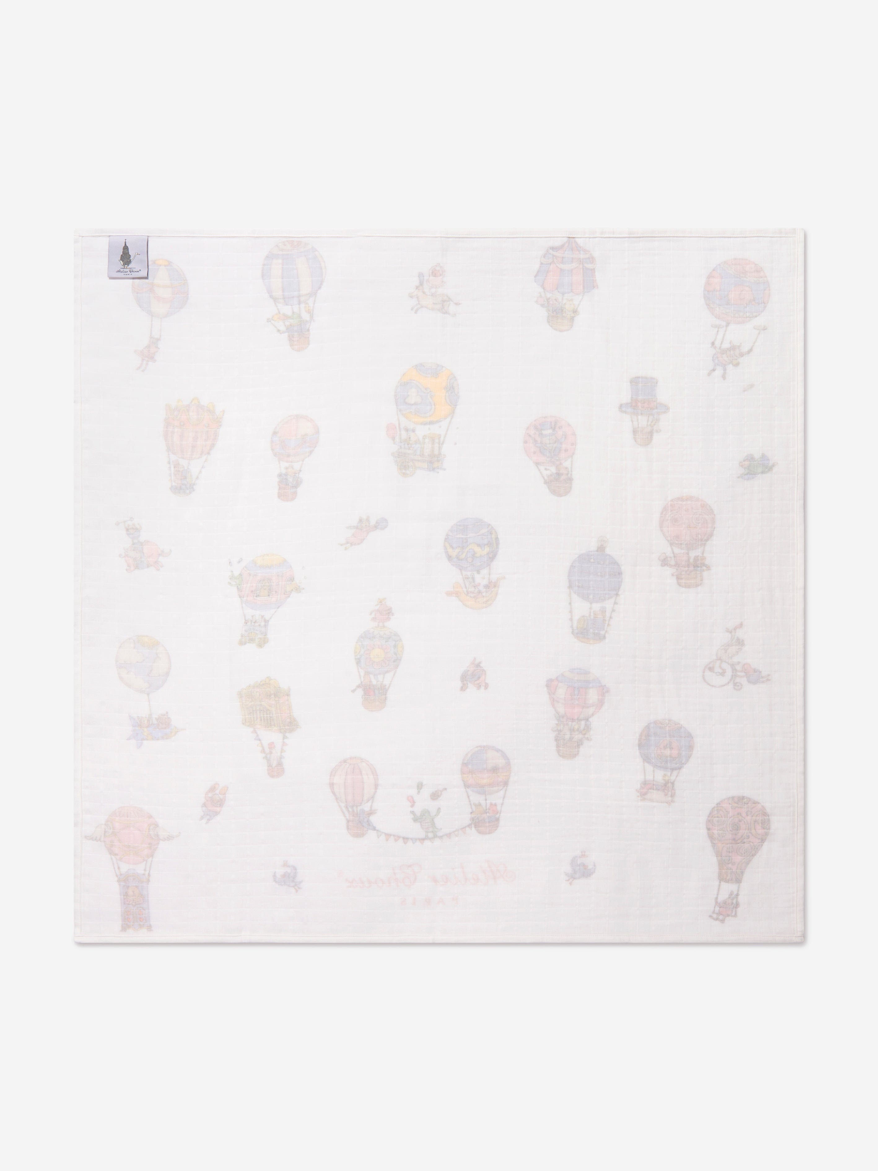 Atelier Choux Baby Pastel Circus Swaddle in White