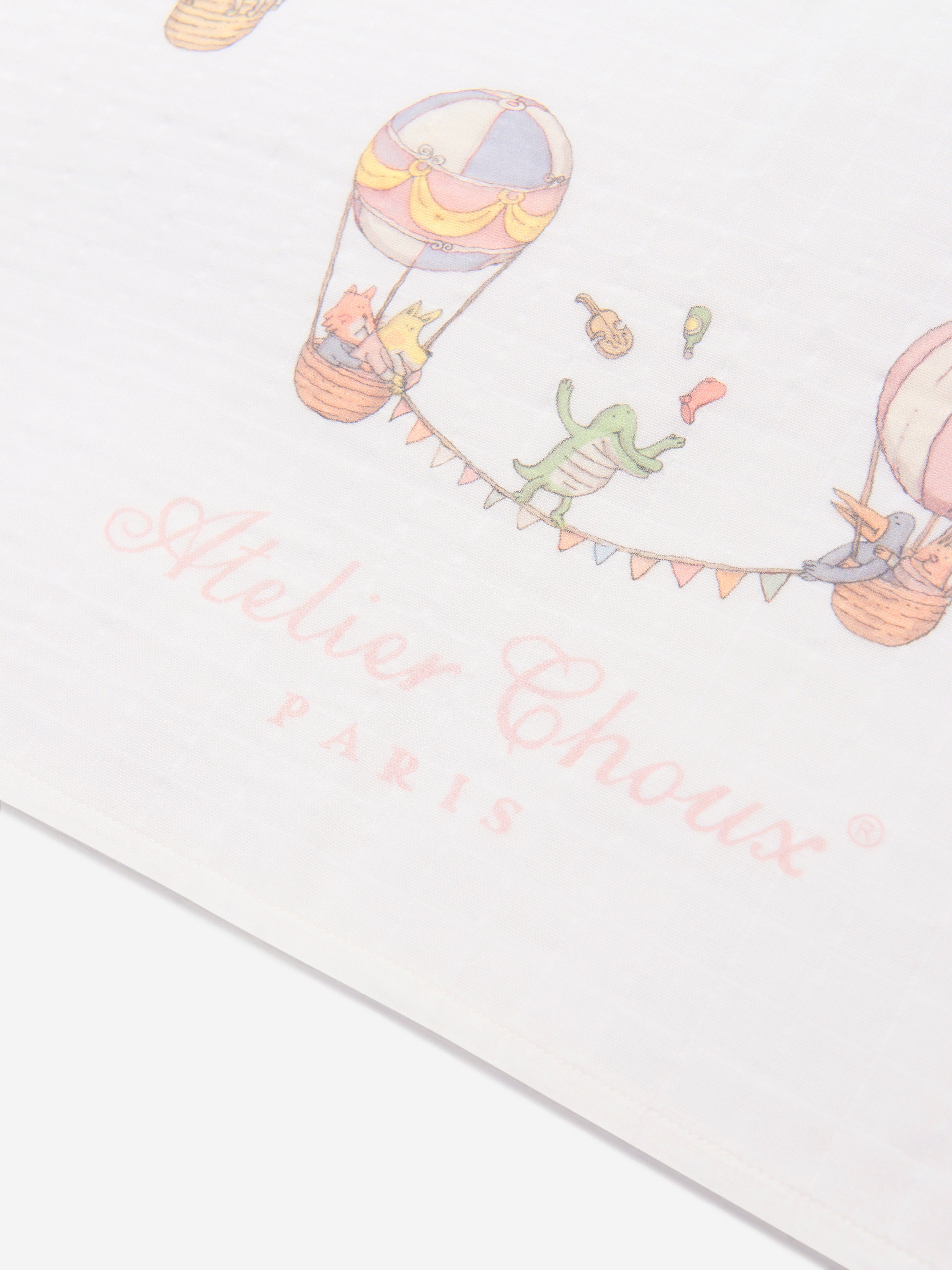 Atelier Choux Baby Pastel Circus Swaddle in White