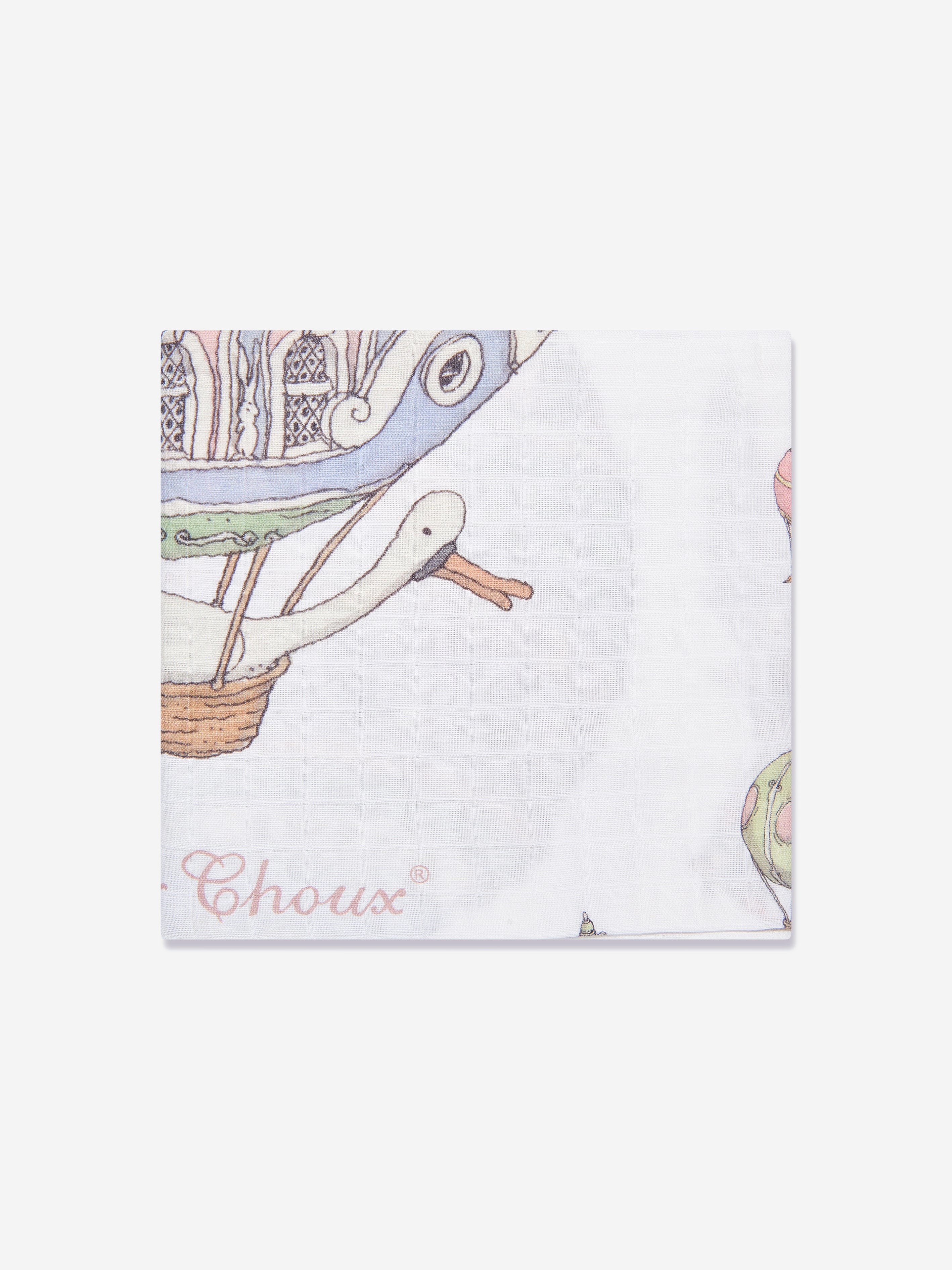 Atelier Choux Baby Hot Air Balloons Swaddle in White