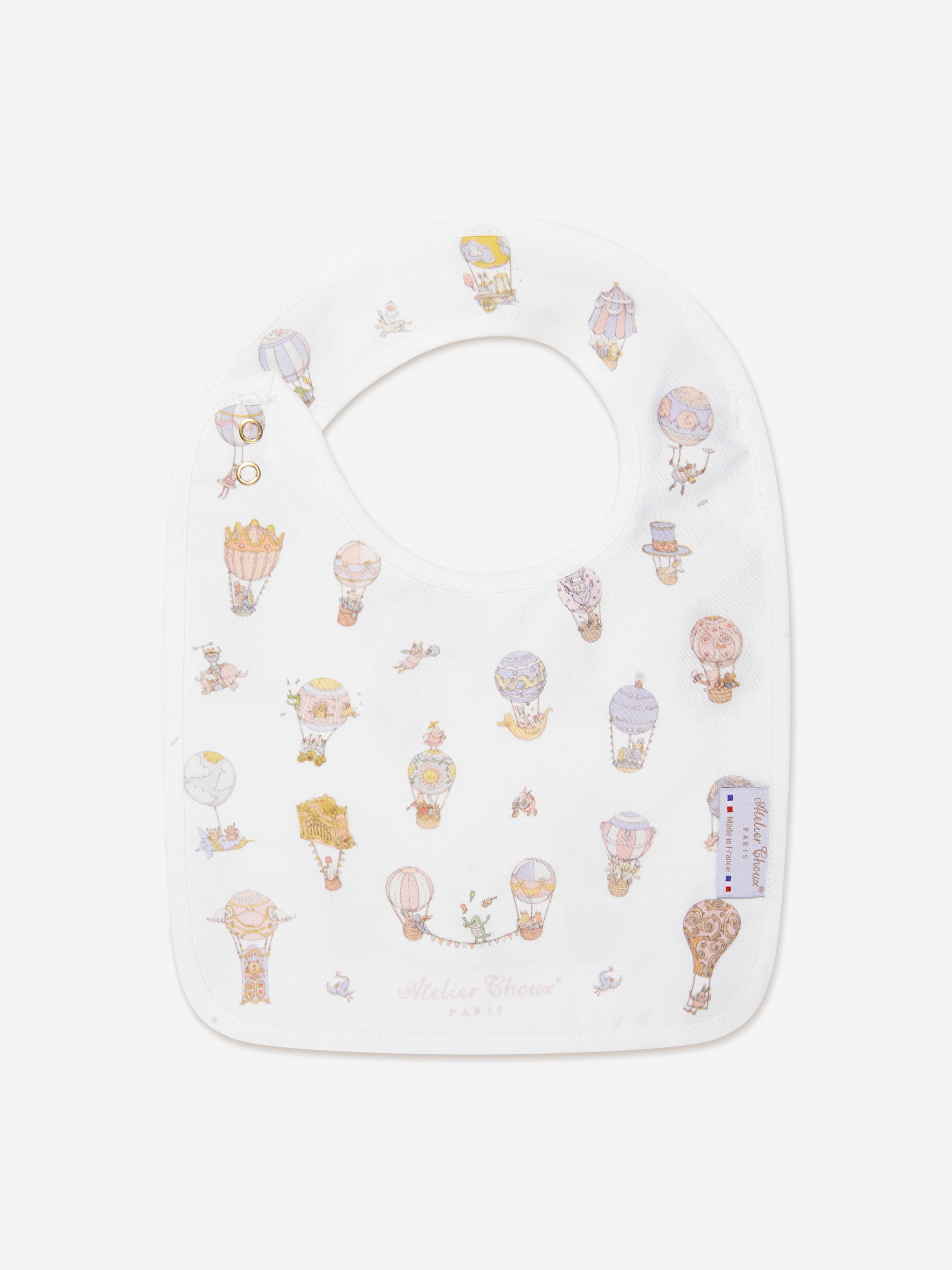 Atelier Choux Baby Pastel Circus Large Bib in White