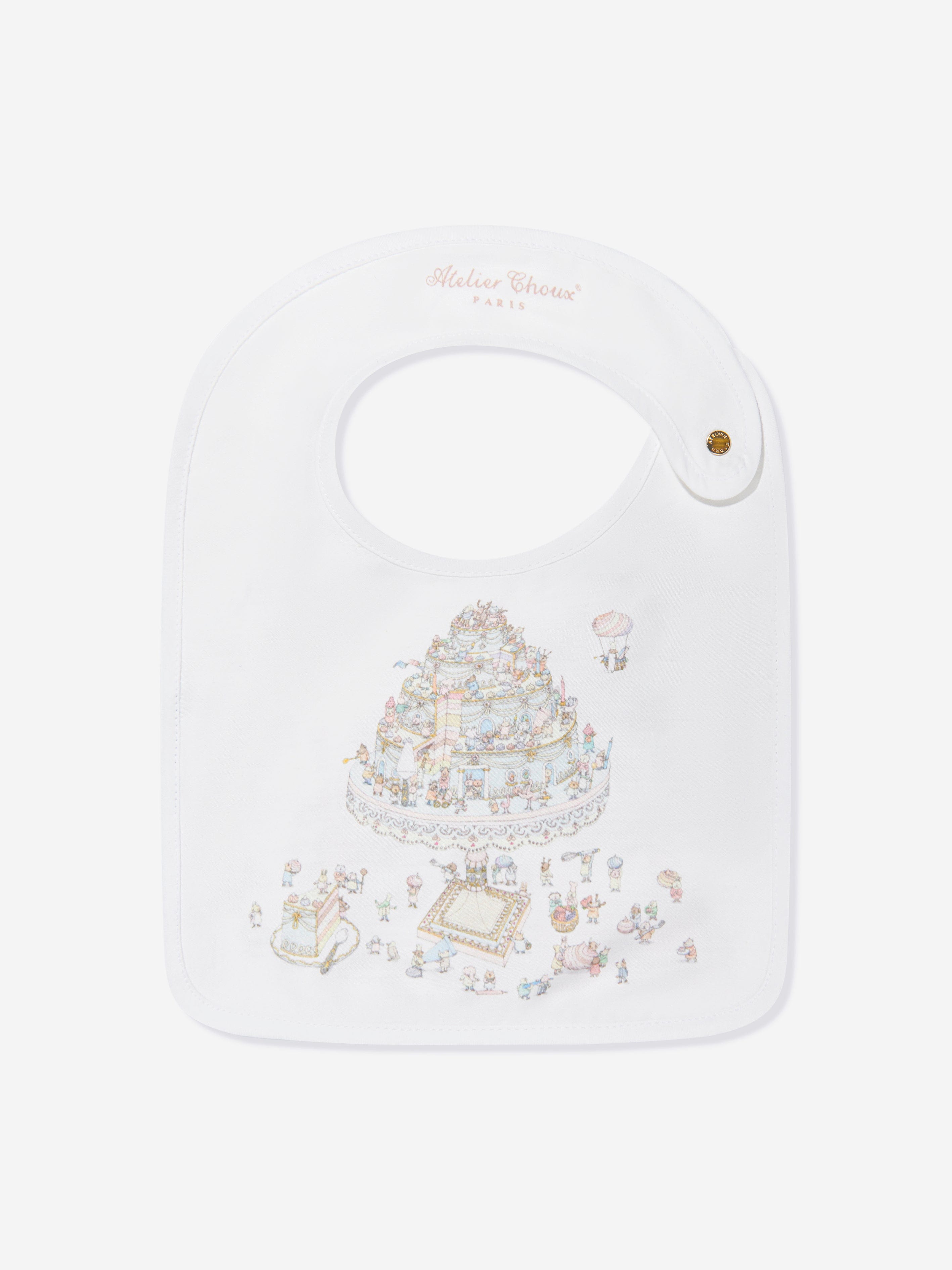 Atelier Choux Baby Satin Le Gateau Bib in Multicolour