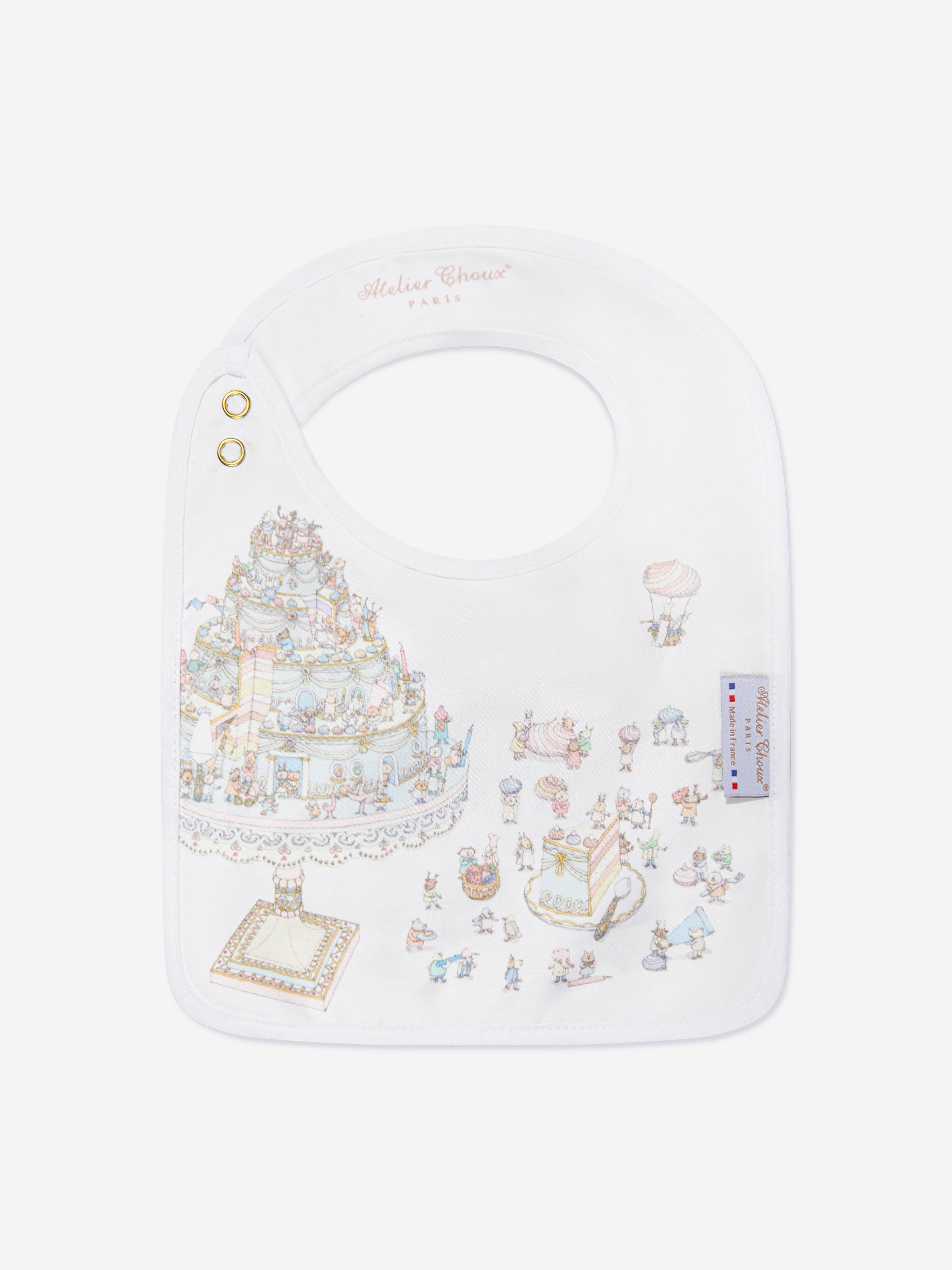 Atelier Choux Baby Satin Le Gateau Bib in Multicolour