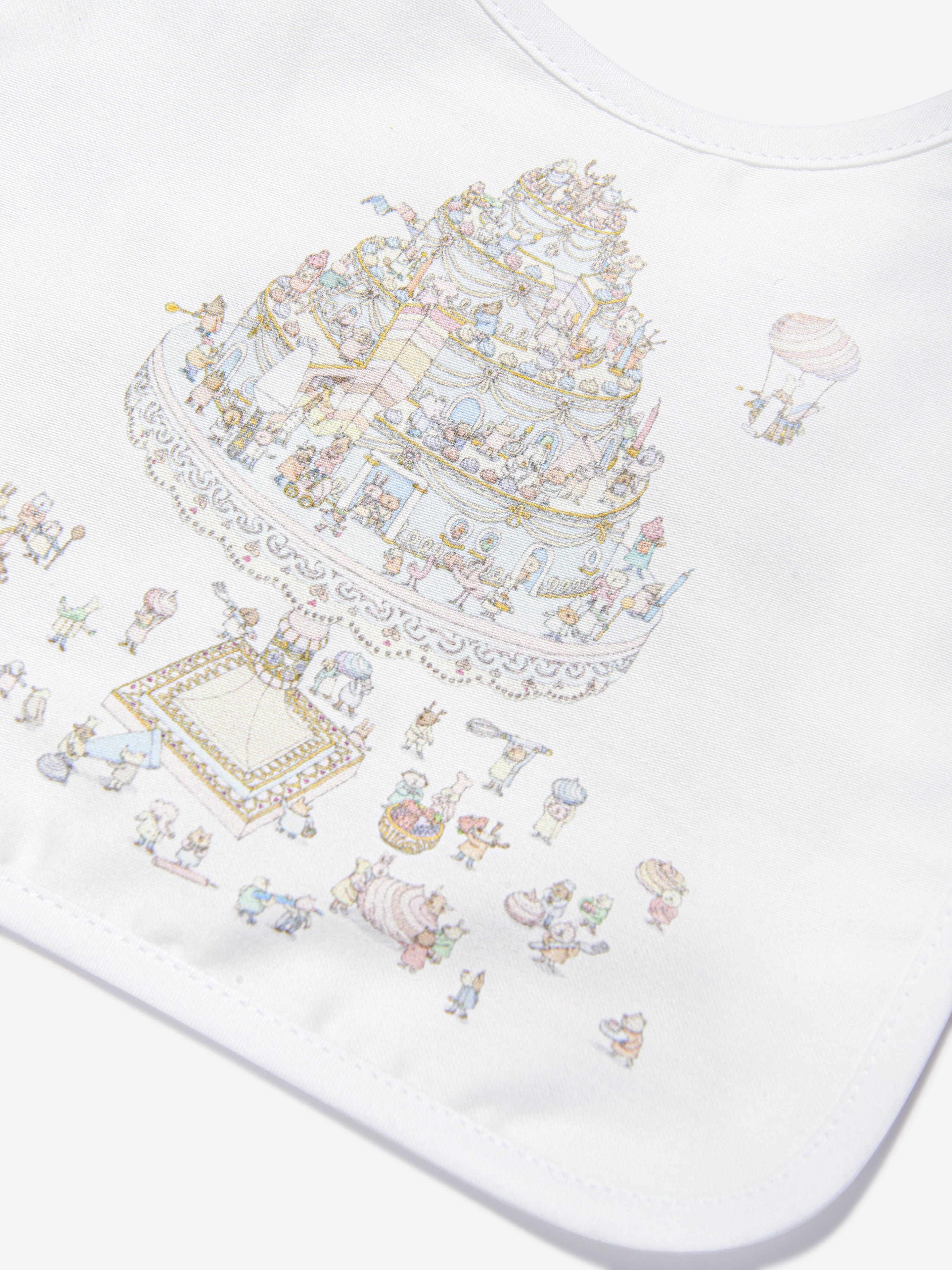 Atelier Choux Baby Satin Le Gateau Bib in White