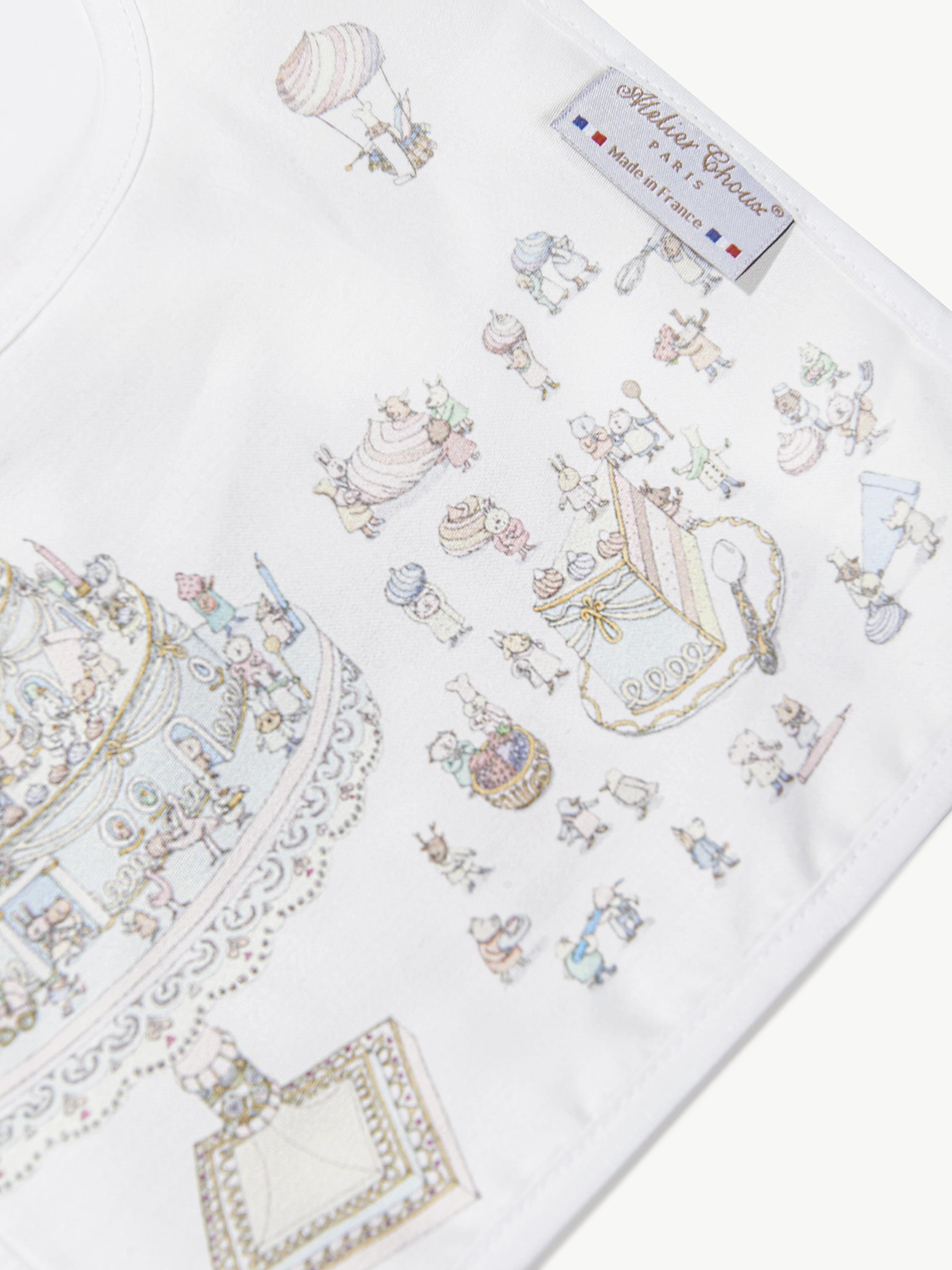 Atelier Choux Baby Satin Le Gateau Bib in White