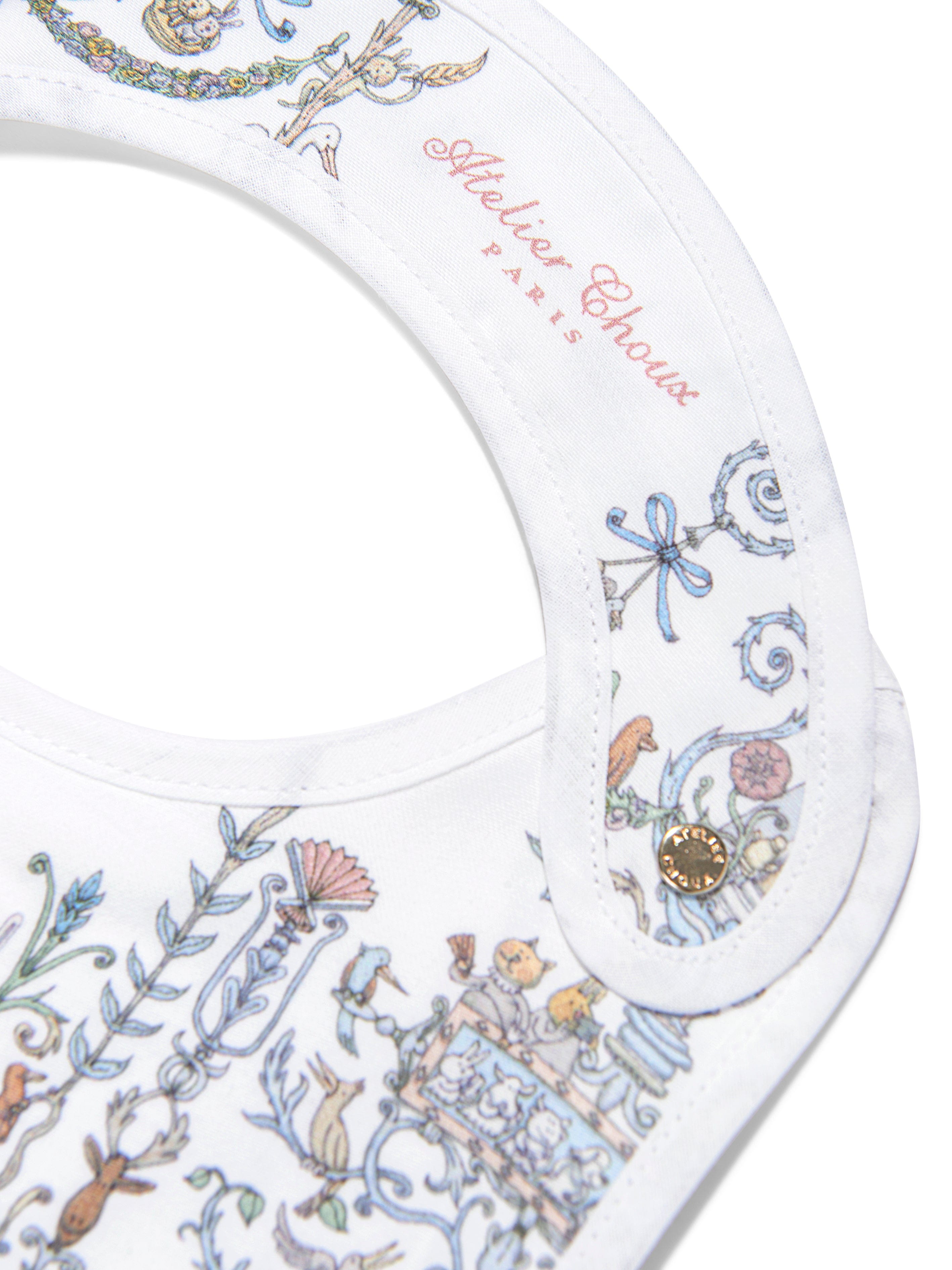 Atelier Choux Baby Satin Toile De Jouy Atelier Choux & Caitlin Wilson Bib in Multicolour