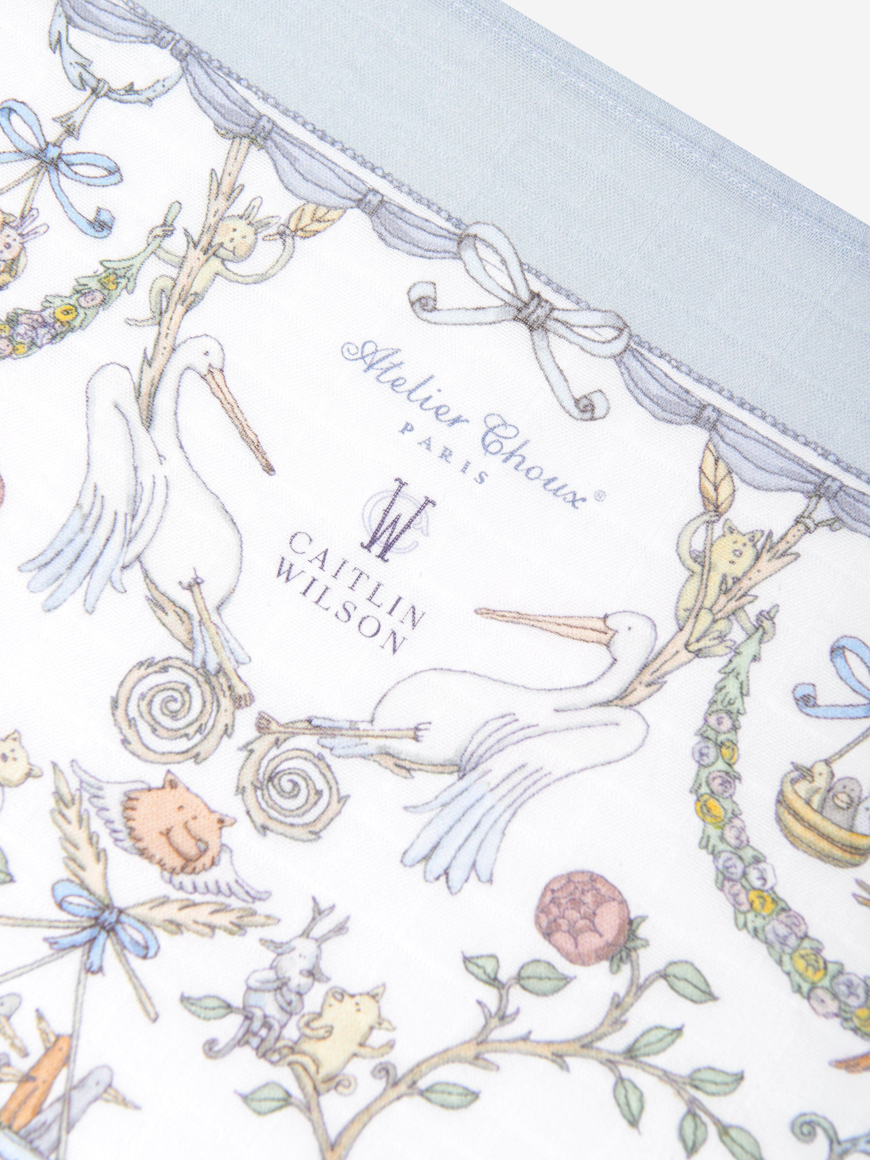 Atelier Choux Baby Boys Toile De Jouy Atelier Choux & Caitlin Wilson Swaddle in Blue (100cm)