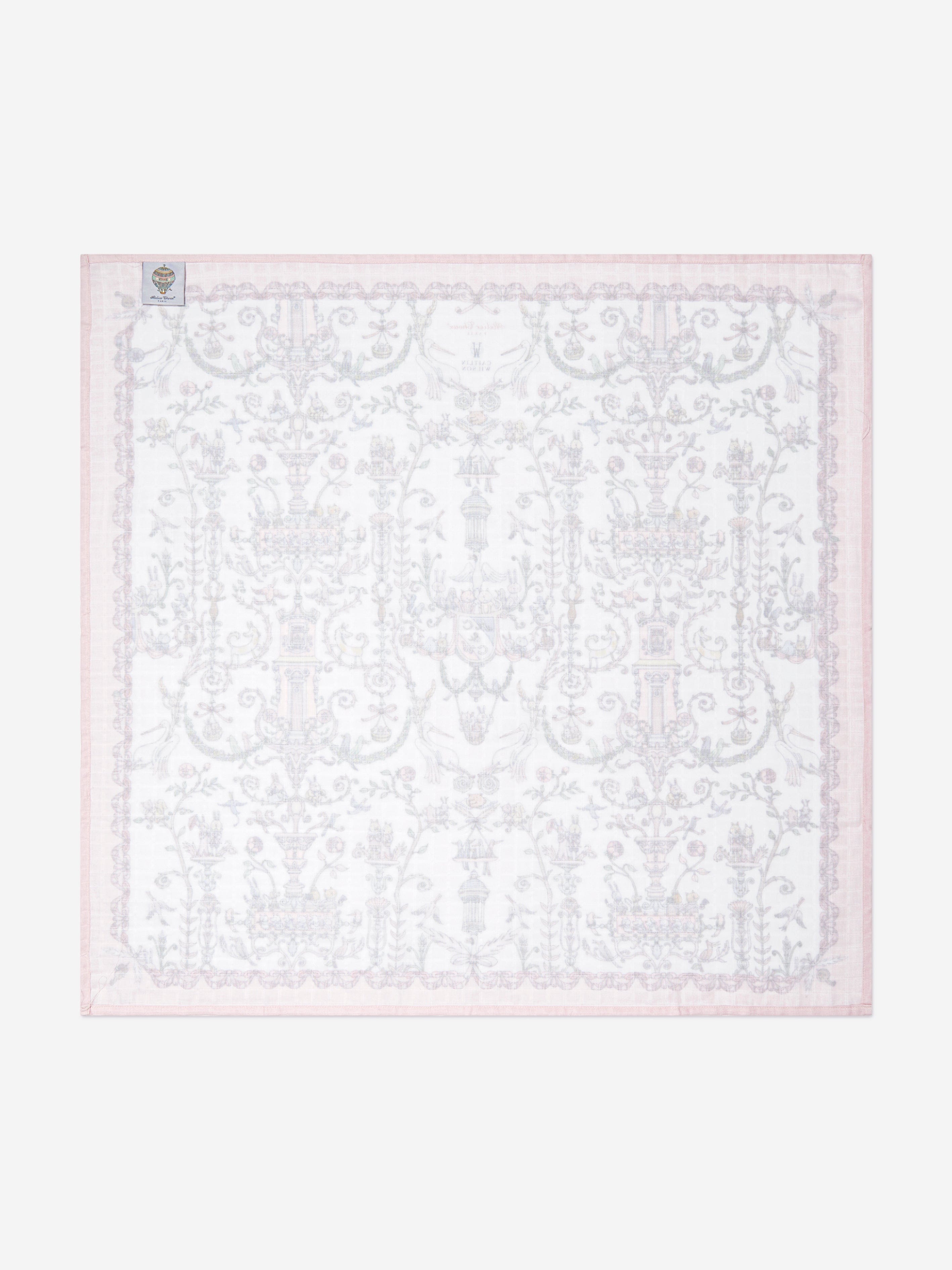 Atelier Choux Baby Girls Toile De Jouy Atelier Choux & Caitlin Wilson Swaddle in Pink (100cm)