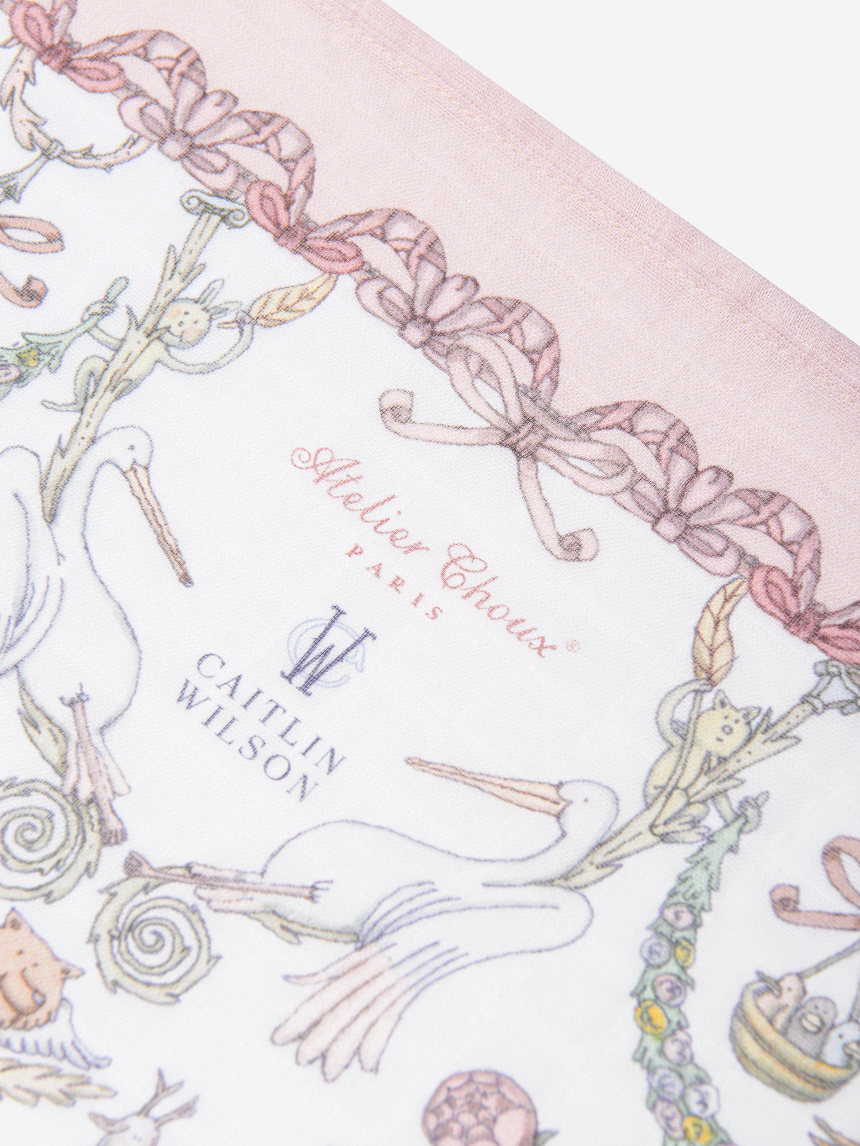 Atelier Choux Baby Girls Toile De Jouy Atelier Choux & Caitlin Wilson Swaddle in Pink (100cm)