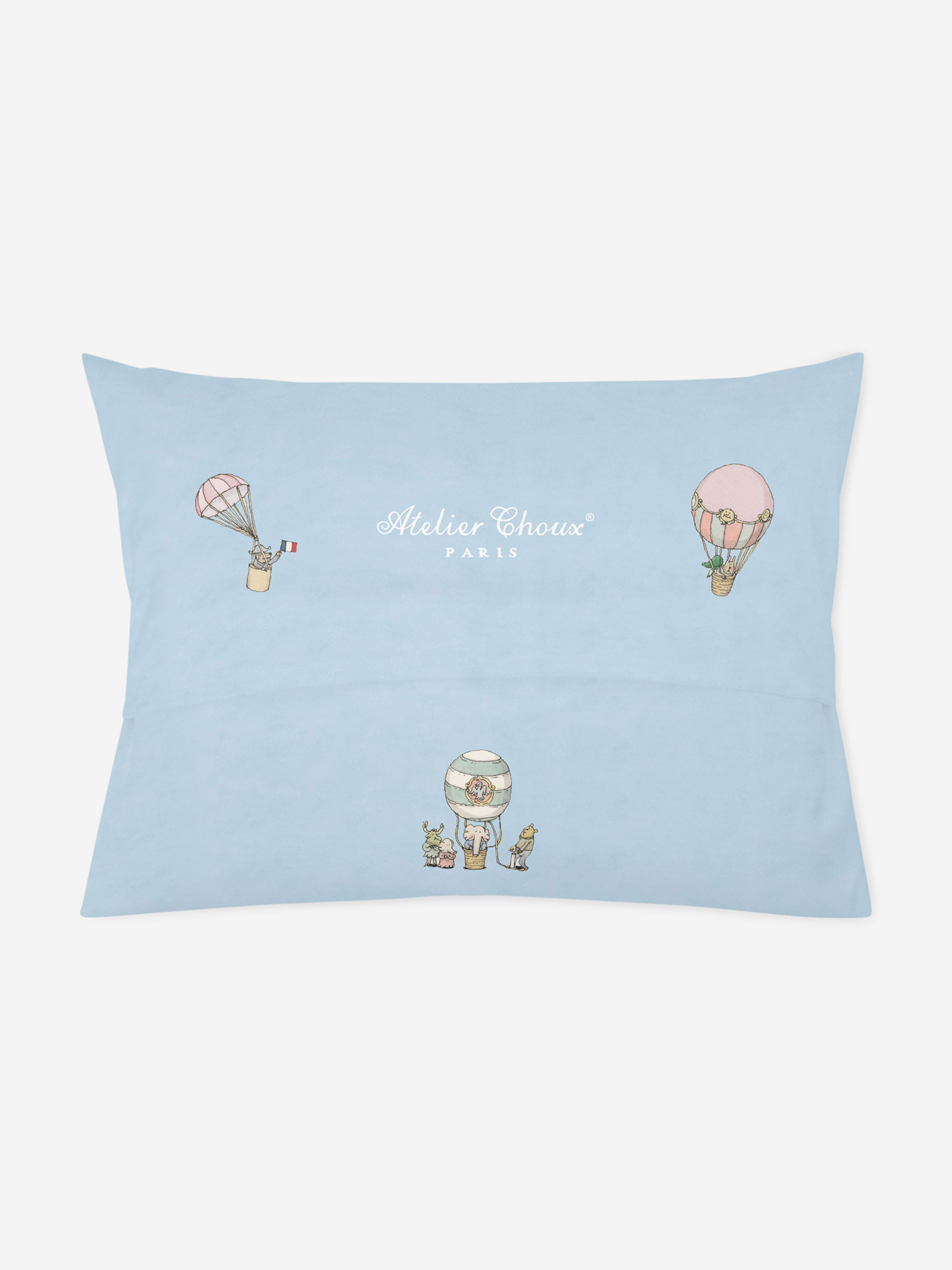 Atelier Choux Baby Satin Paris Pillow Cover Paris in Blue (40cm)