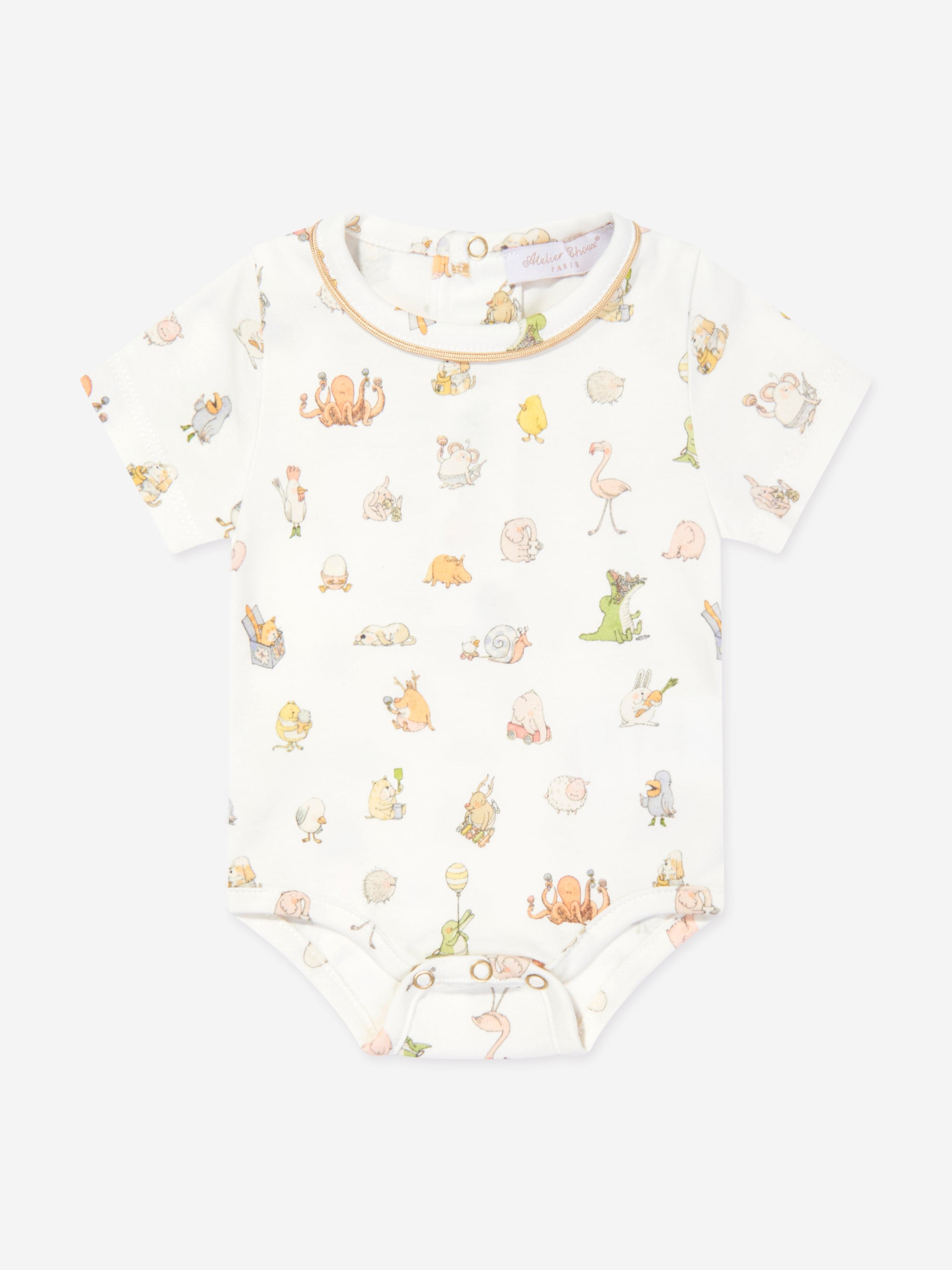 Atelier Choux Baby Classic Bodysuit in White