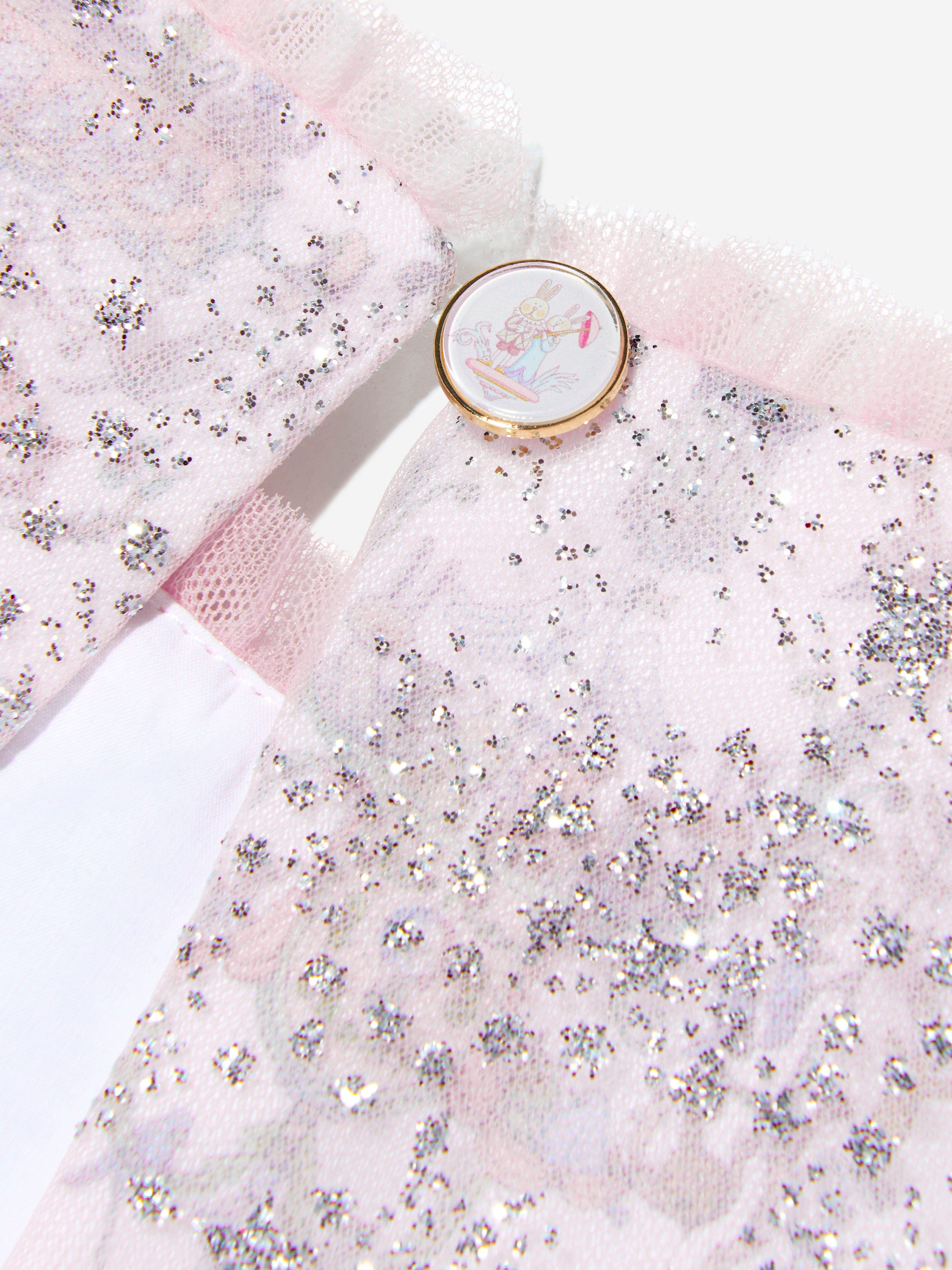 Atelier Choux Baby Girls Glittery Toile de Jouy Dress in Pink