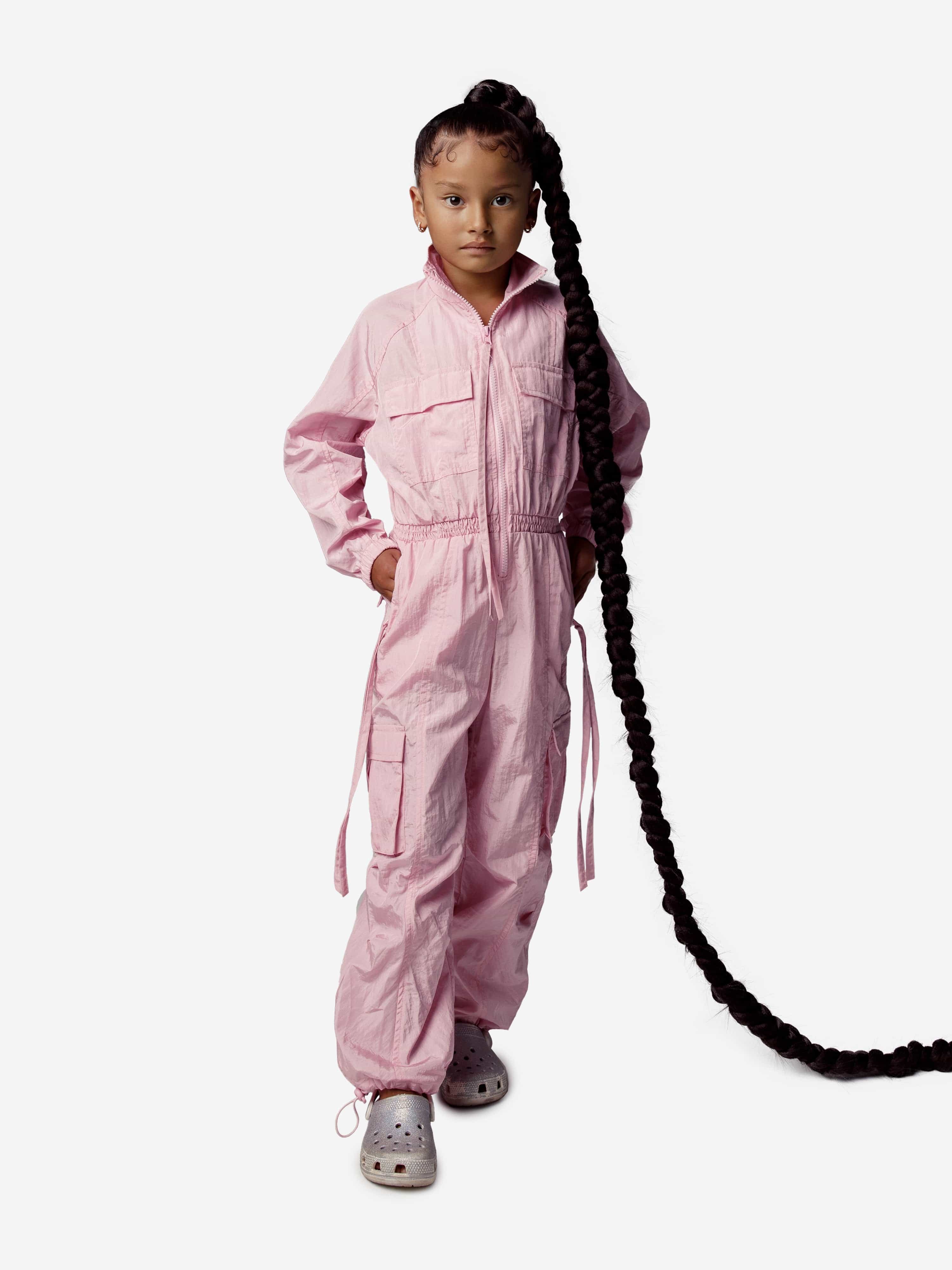 AY by AYLA Girls Nylon Jumpsuit in Pink