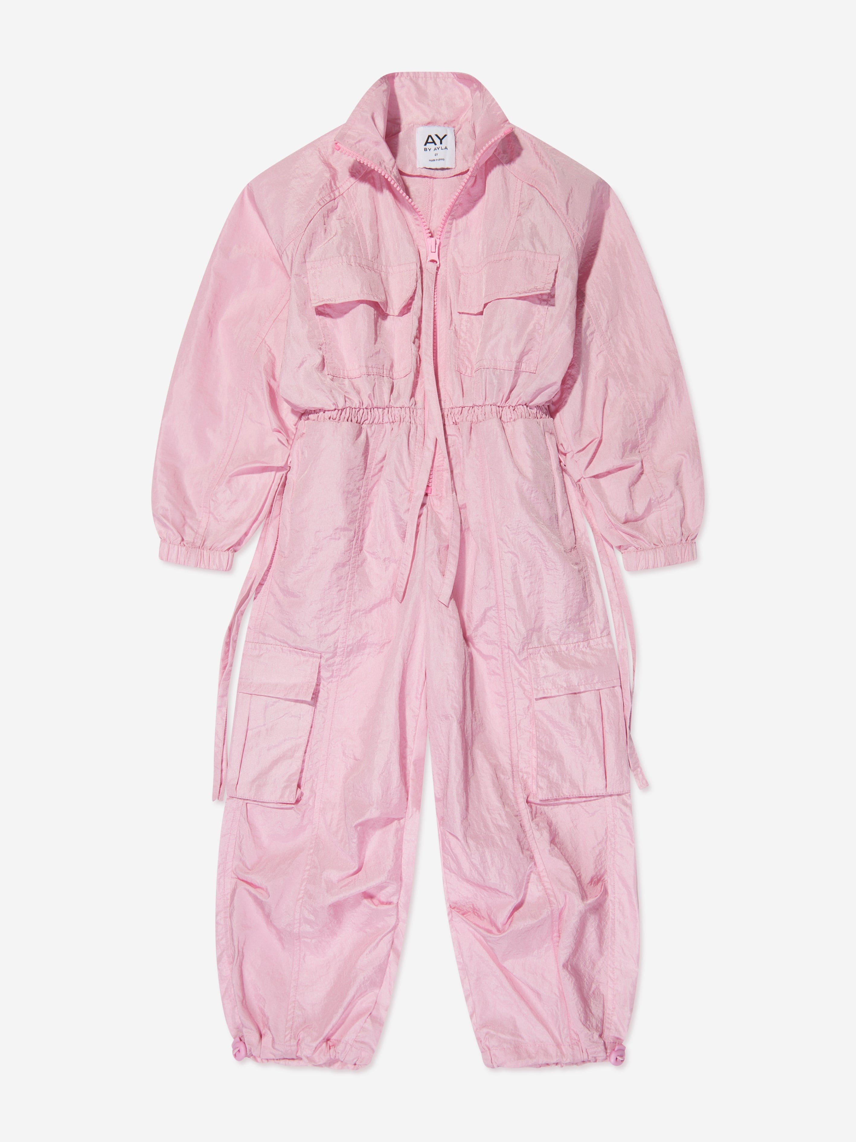 AY by AYLA Girls Nylon Jumpsuit in Pink