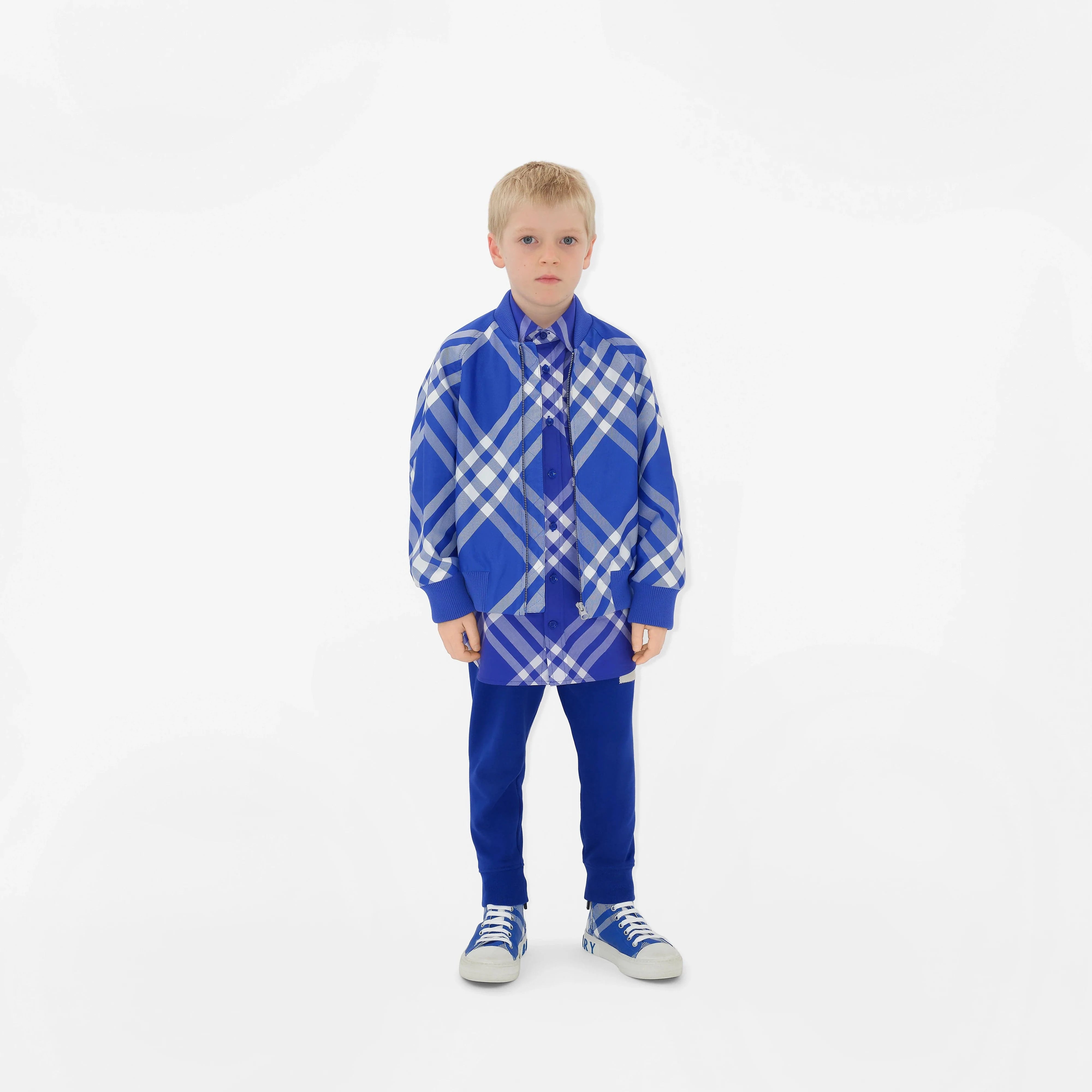 Burberry Boys Check Duncan Sweatshirt in Blue