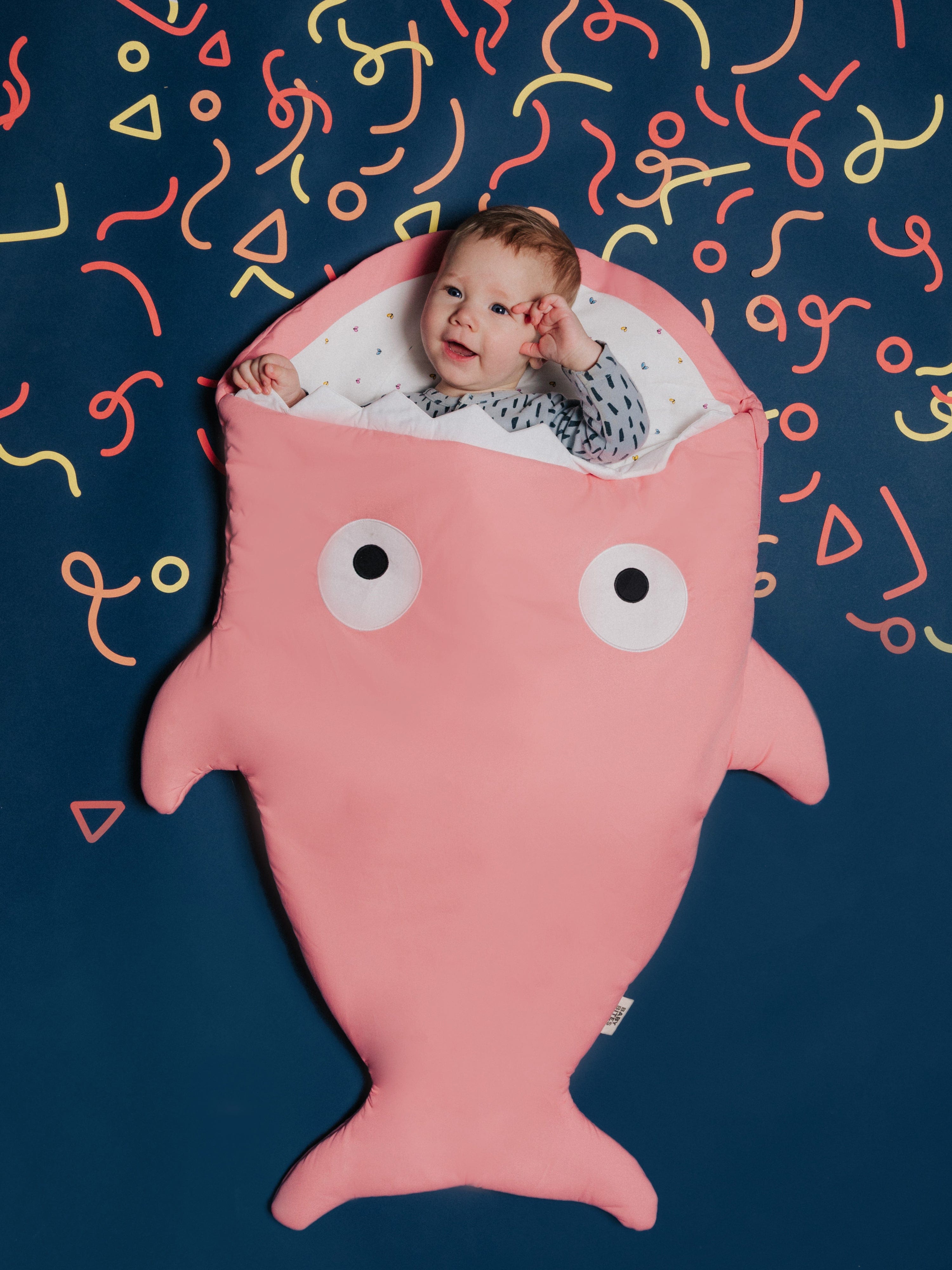 Baby Bites Baby Girls Flies Shark Sleeping Bag in Pink