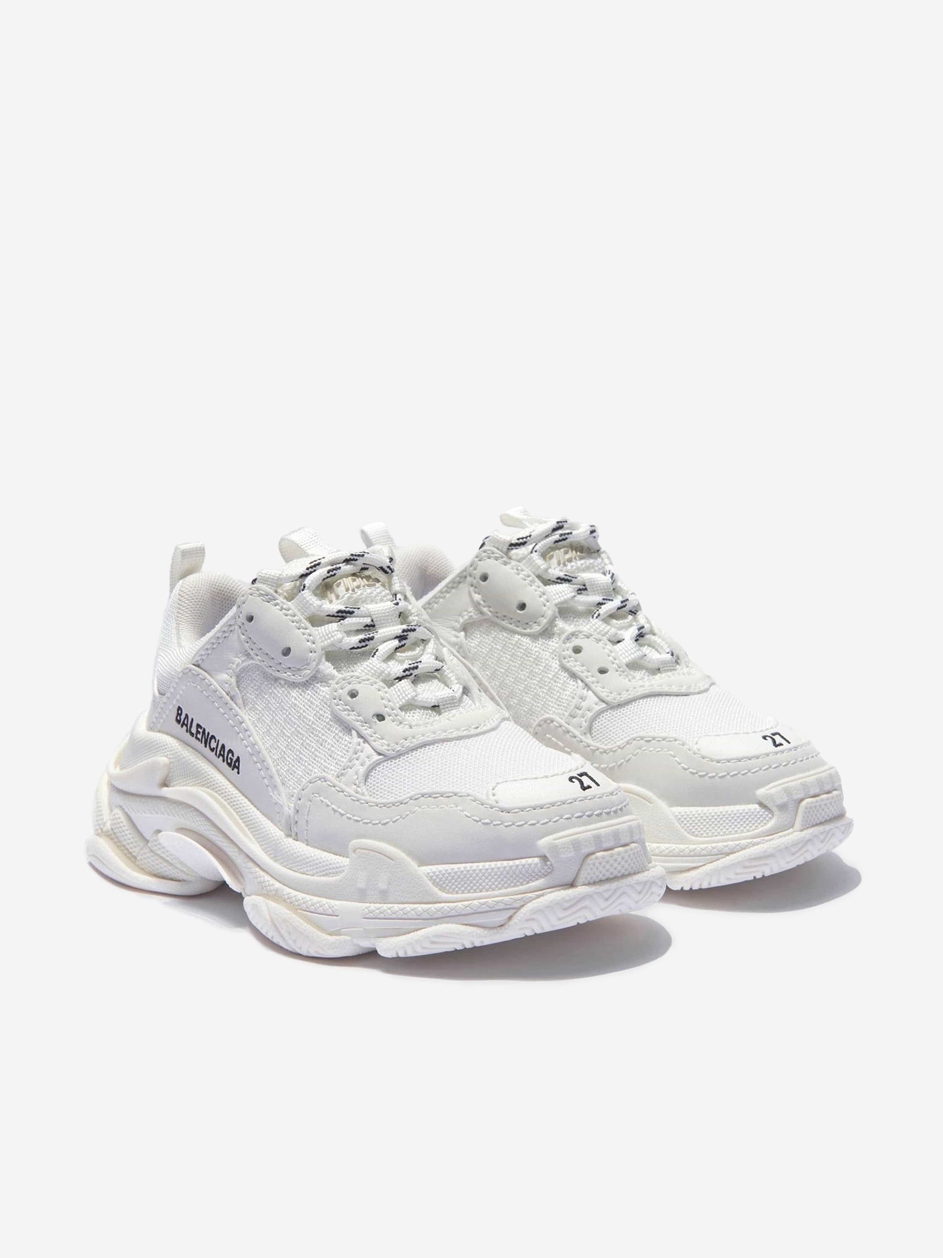 Balenciaga Kids Triple S Trainers in White