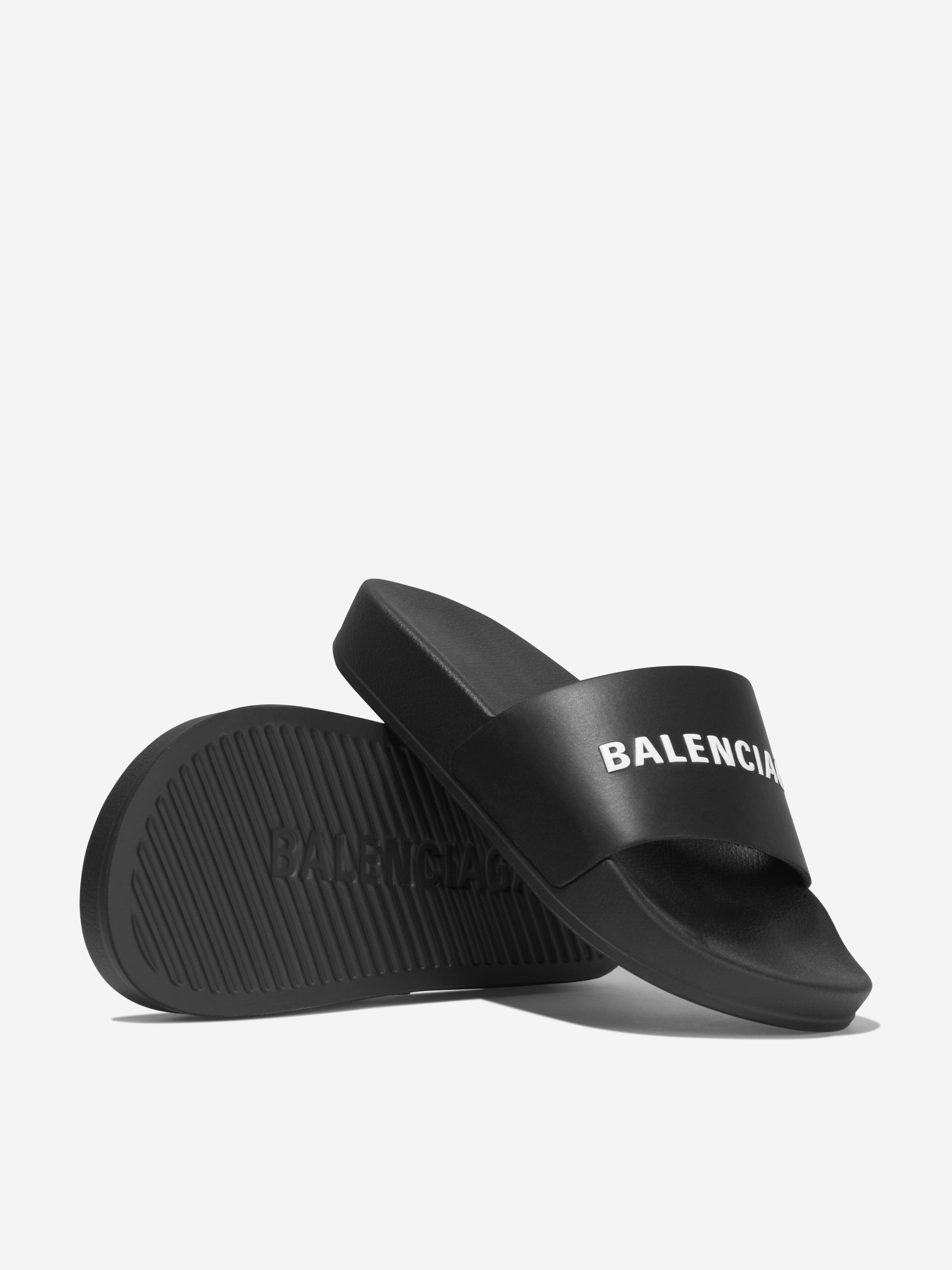 Balenciaga Kids Rubber Logo Sliders