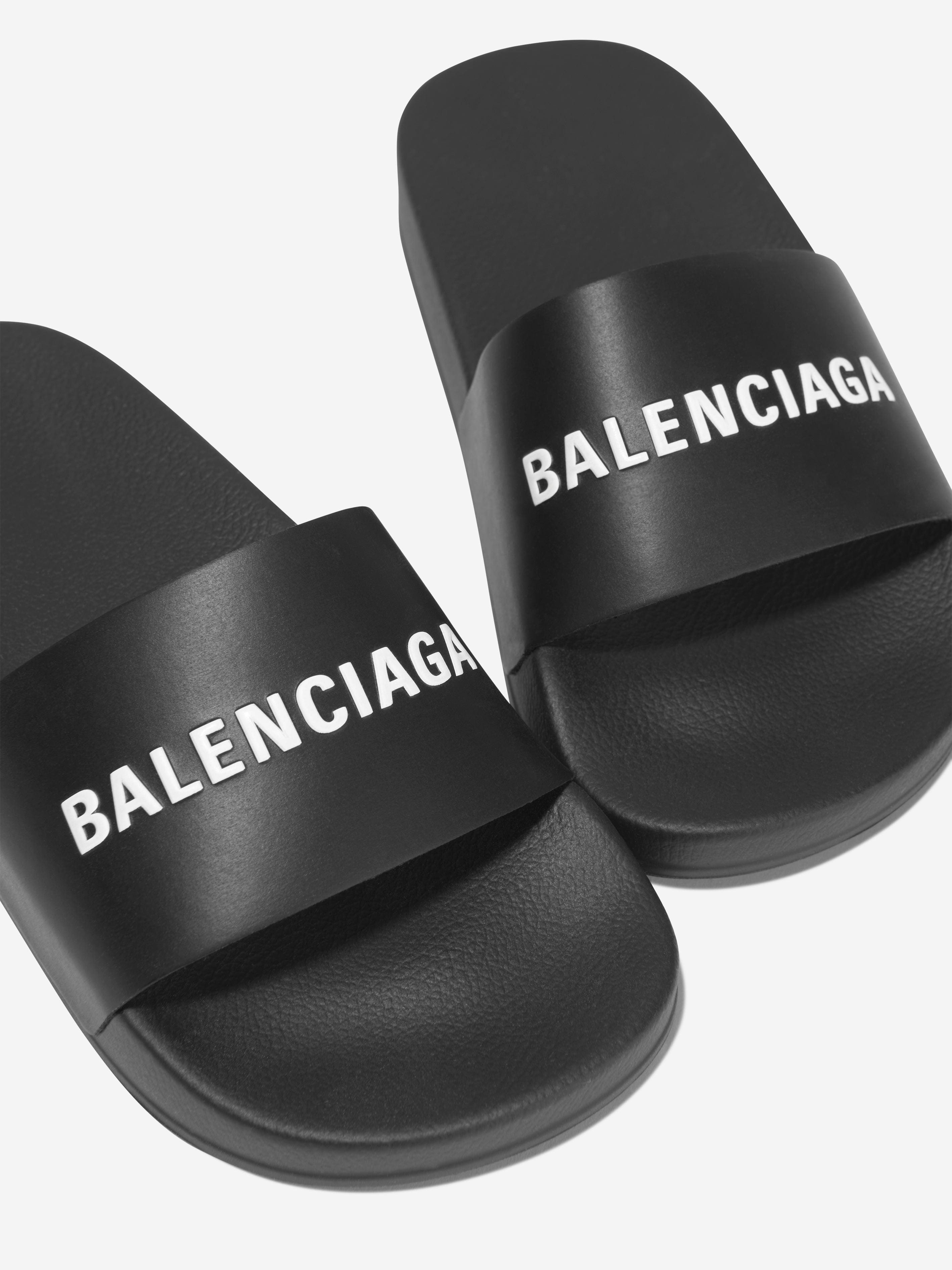 Balenciaga Kids Rubber Logo Sliders