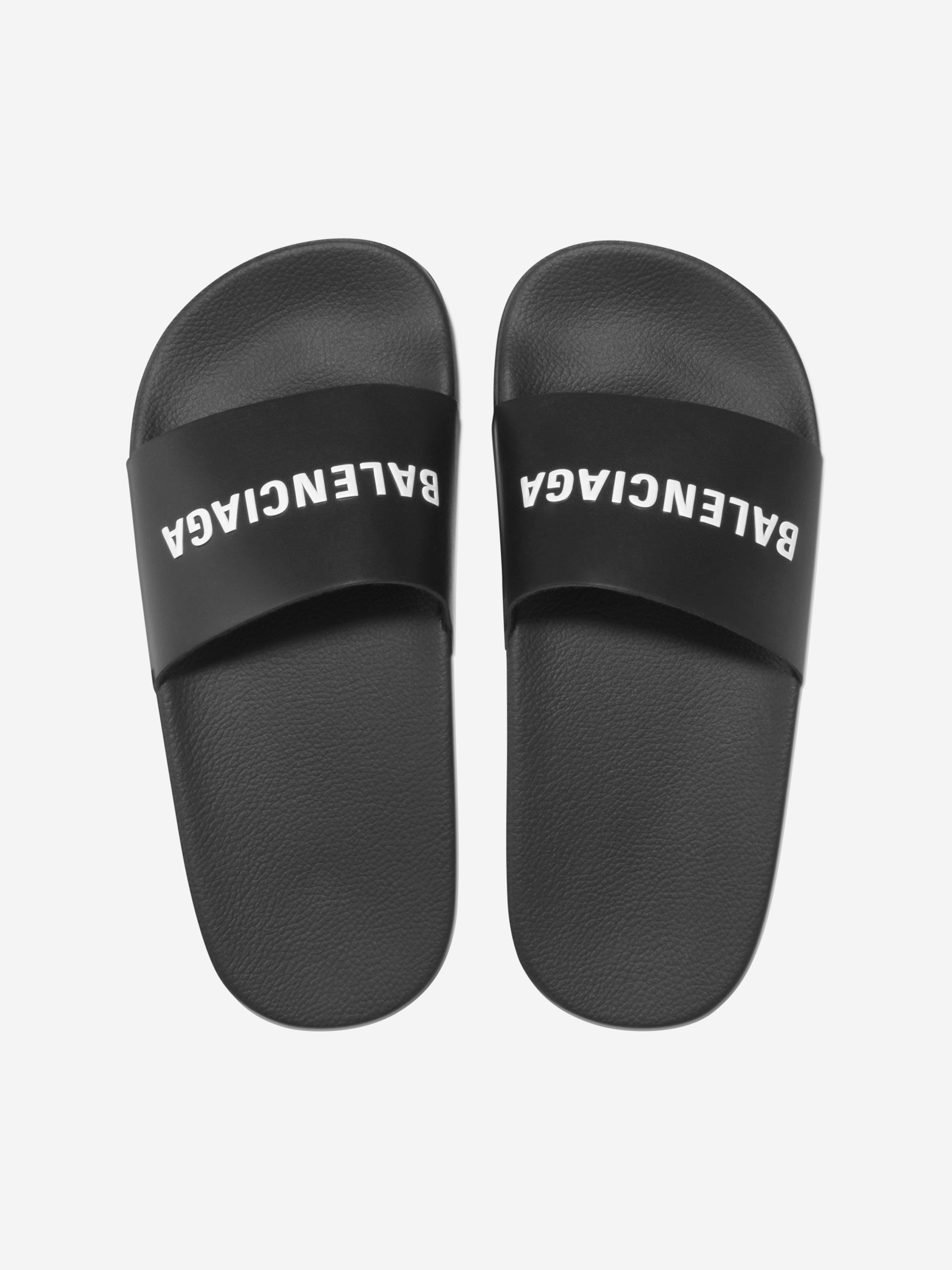 Balenciaga Kids Rubber Logo Sliders