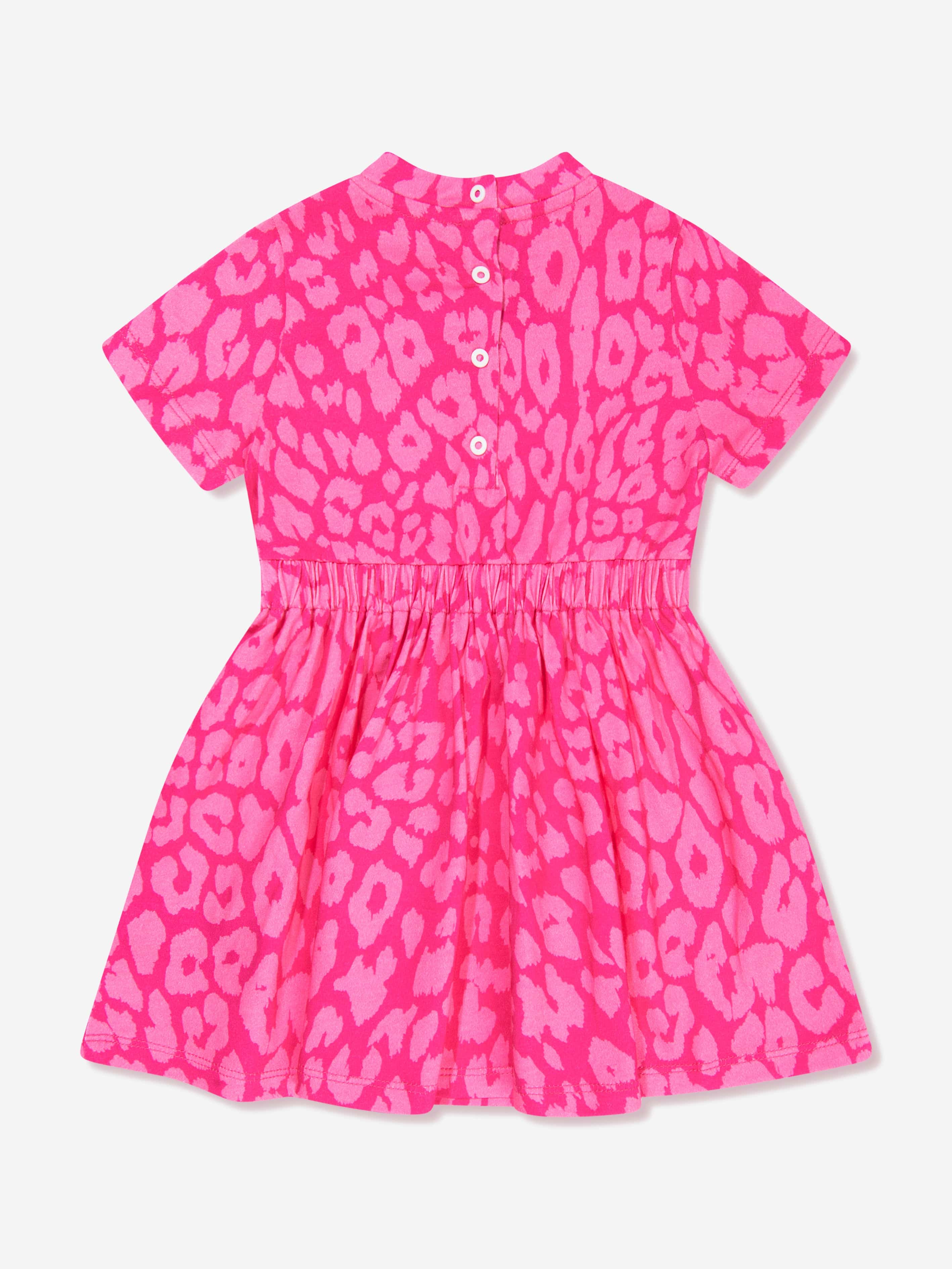 Balmain Baby Girls Leopard Print Jersey Dress in Pink