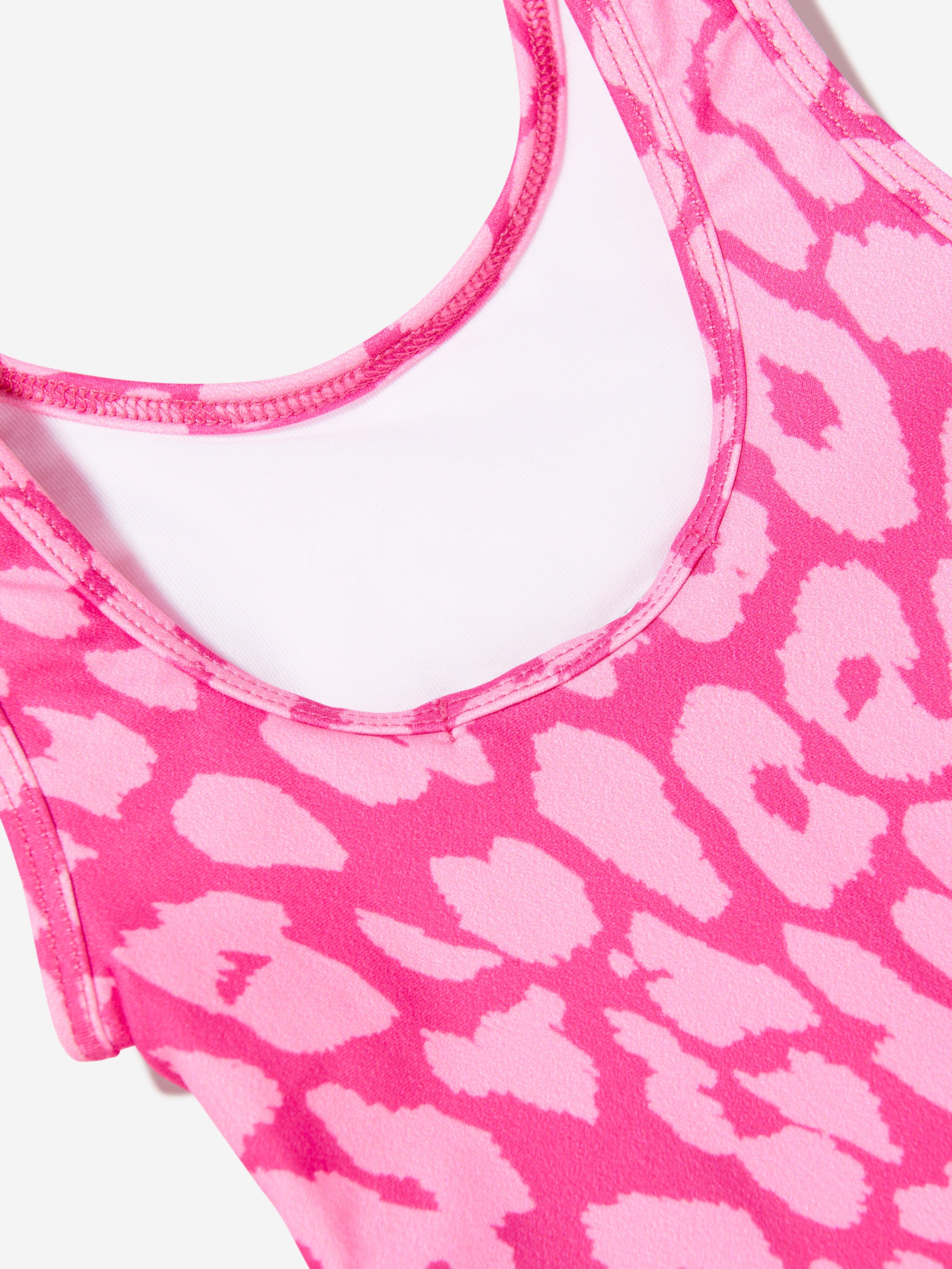 Balmain Baby Girls Leopard Print Swimsuit in Pink