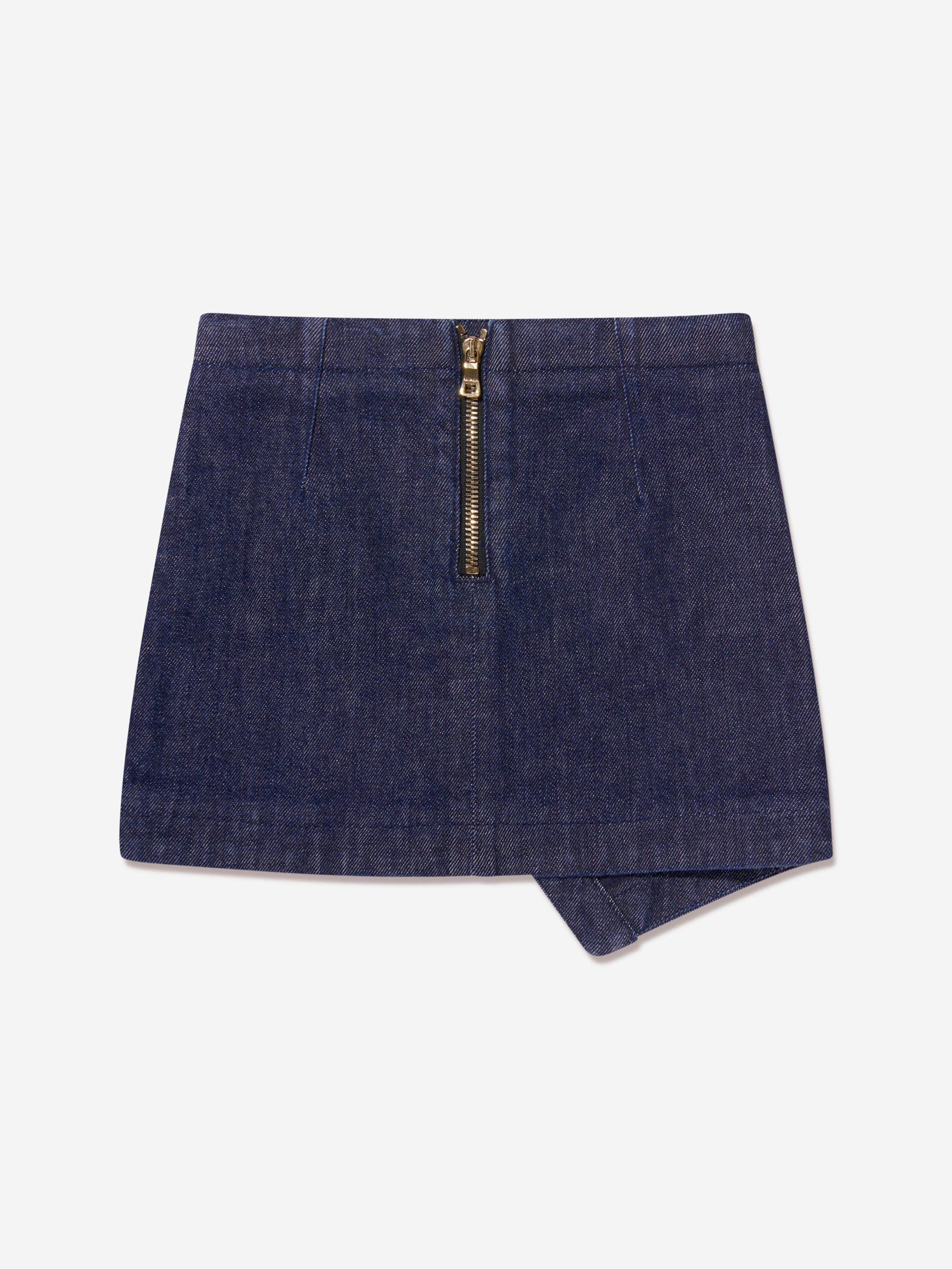 Balmain Girls Wrap Skirt in Blue