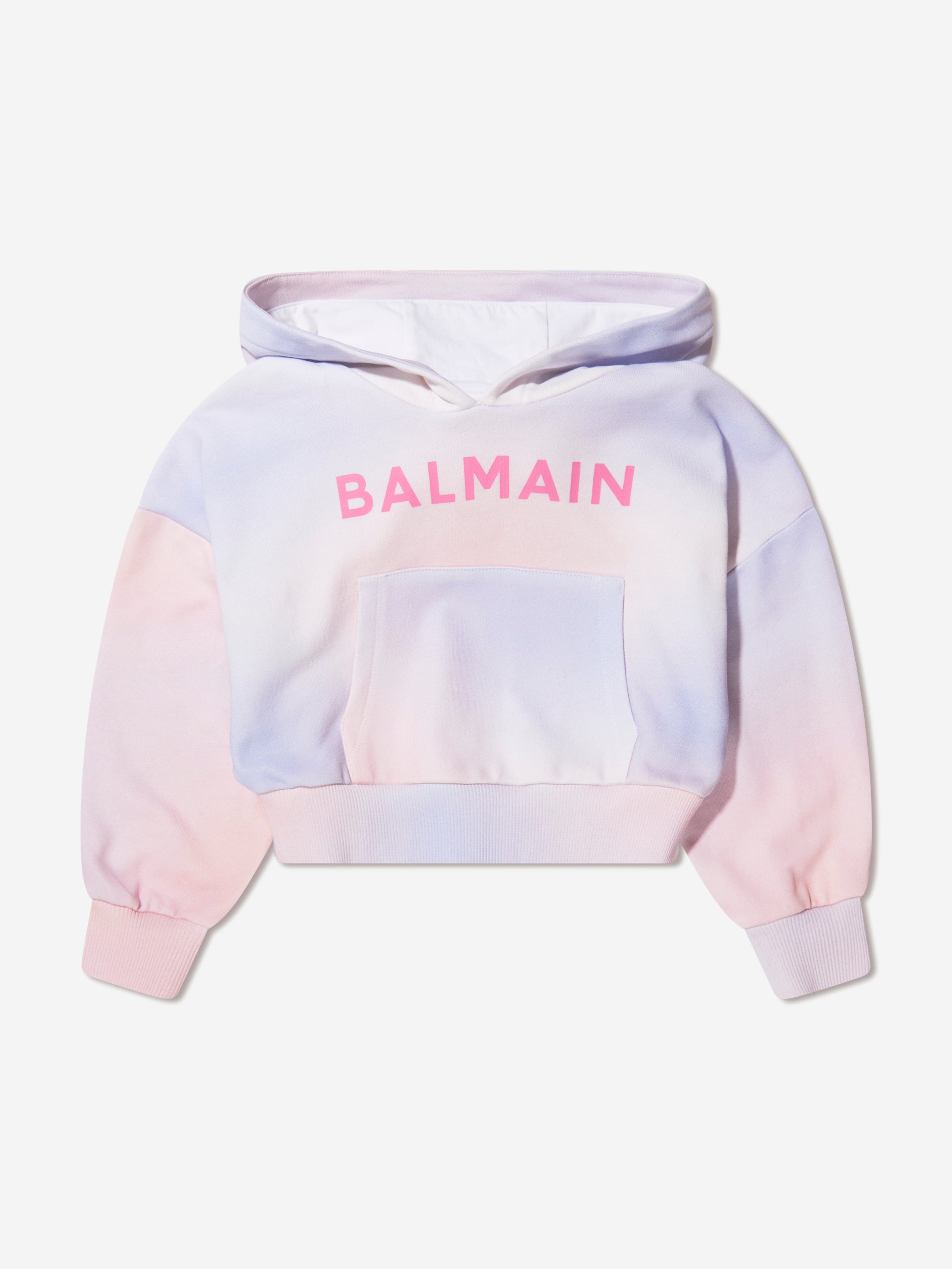 Balmain Girls Logo Hoodie in Pink