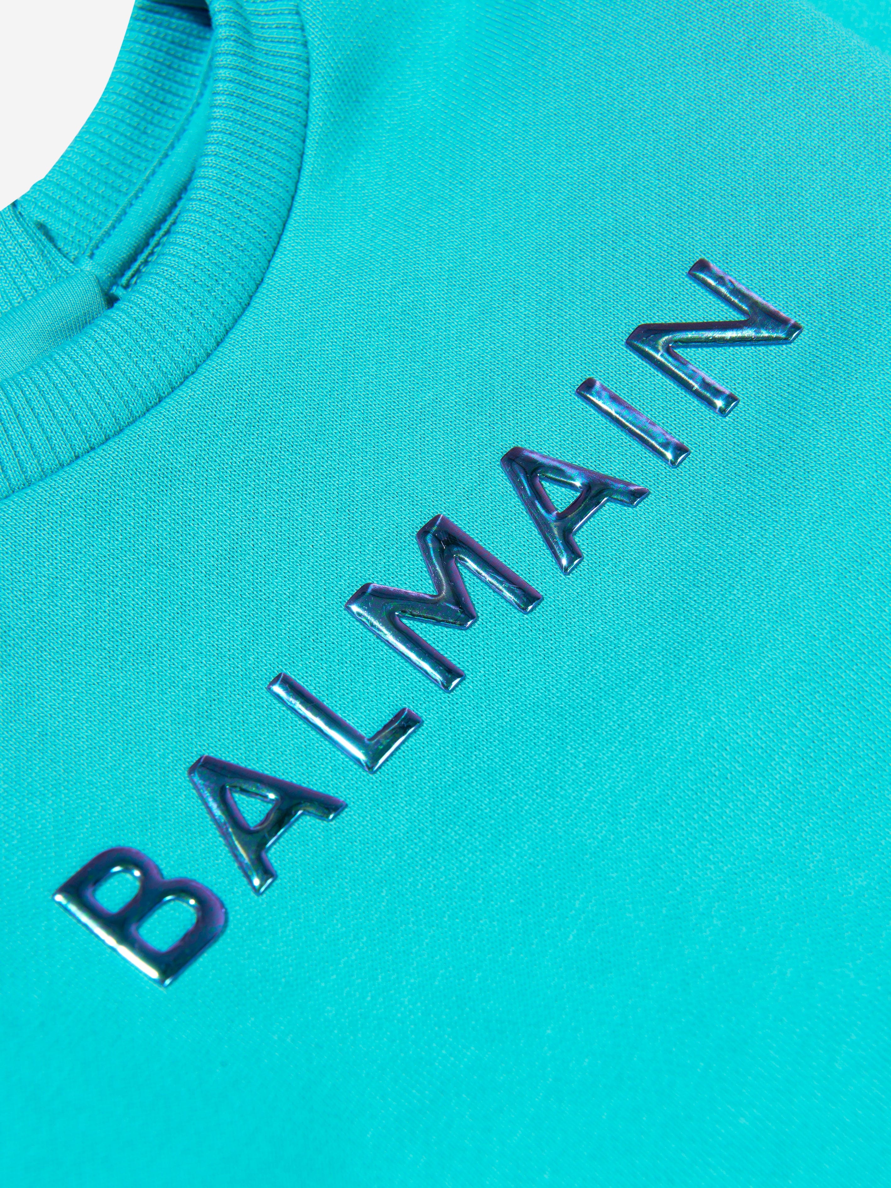 Balmain Baby Boys Logo Sweatshirt in Blue