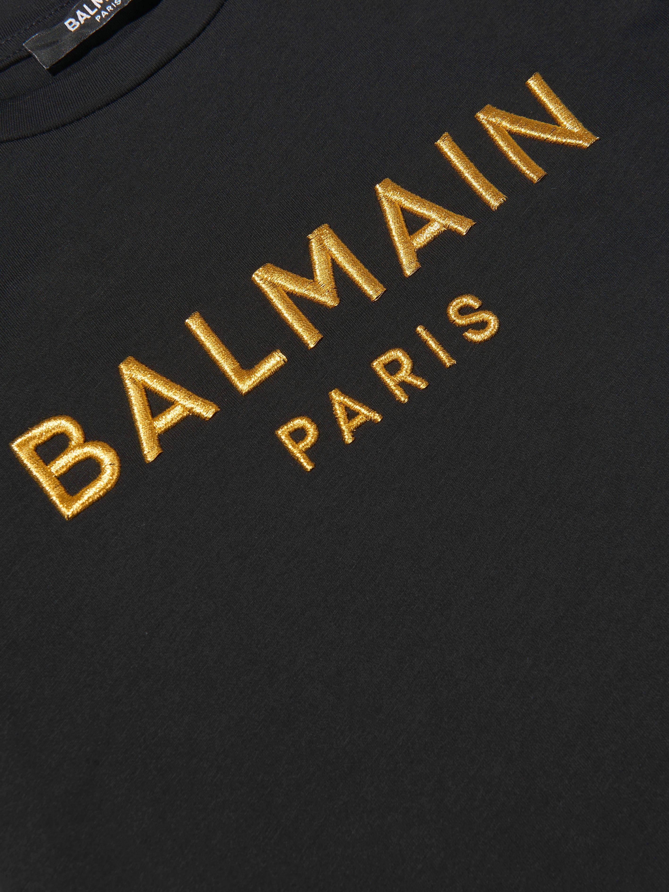 Balmain Girls Logo Jersey Dress in Black