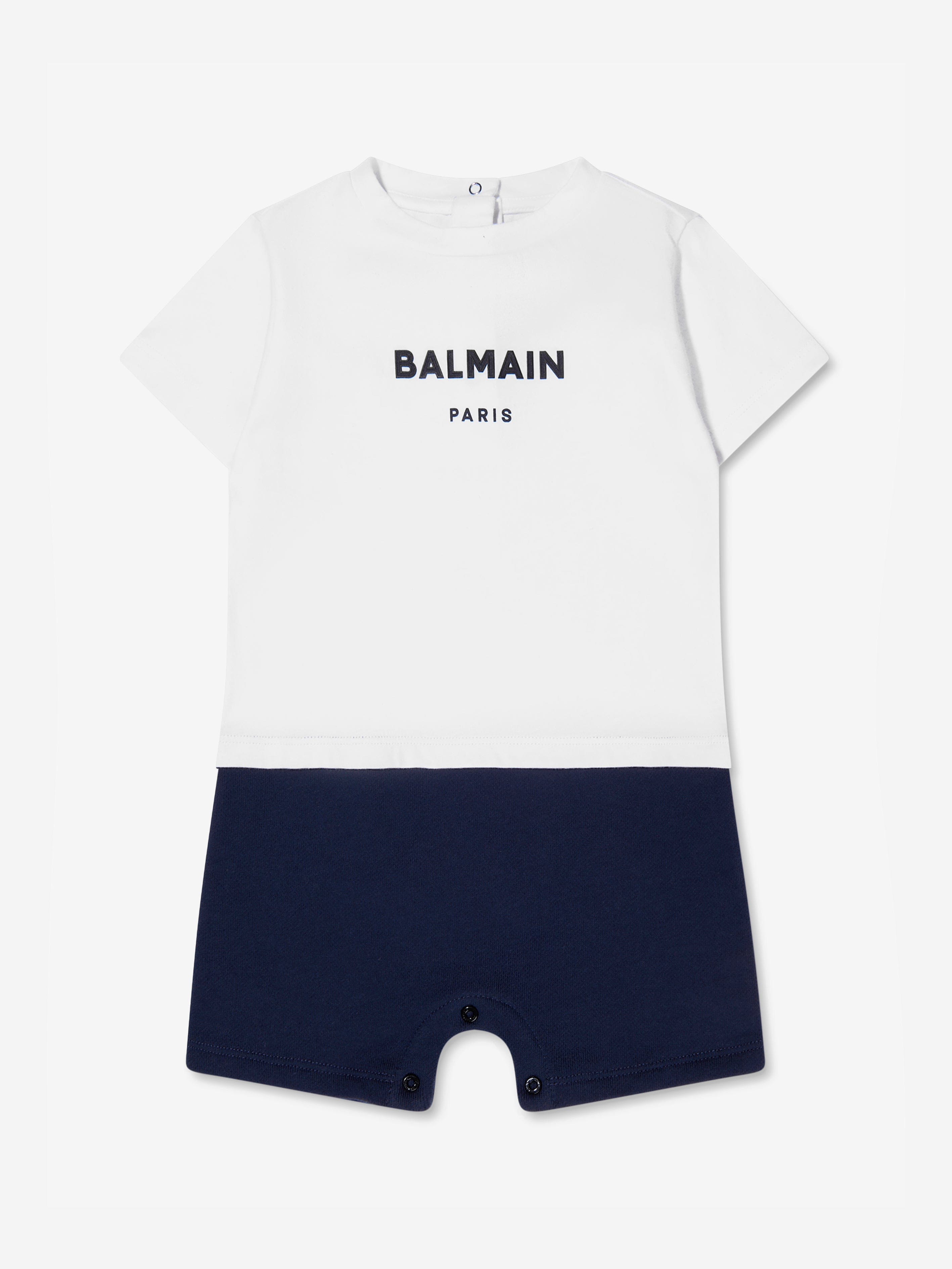 Balmain Baby Boys Logo Romper in White