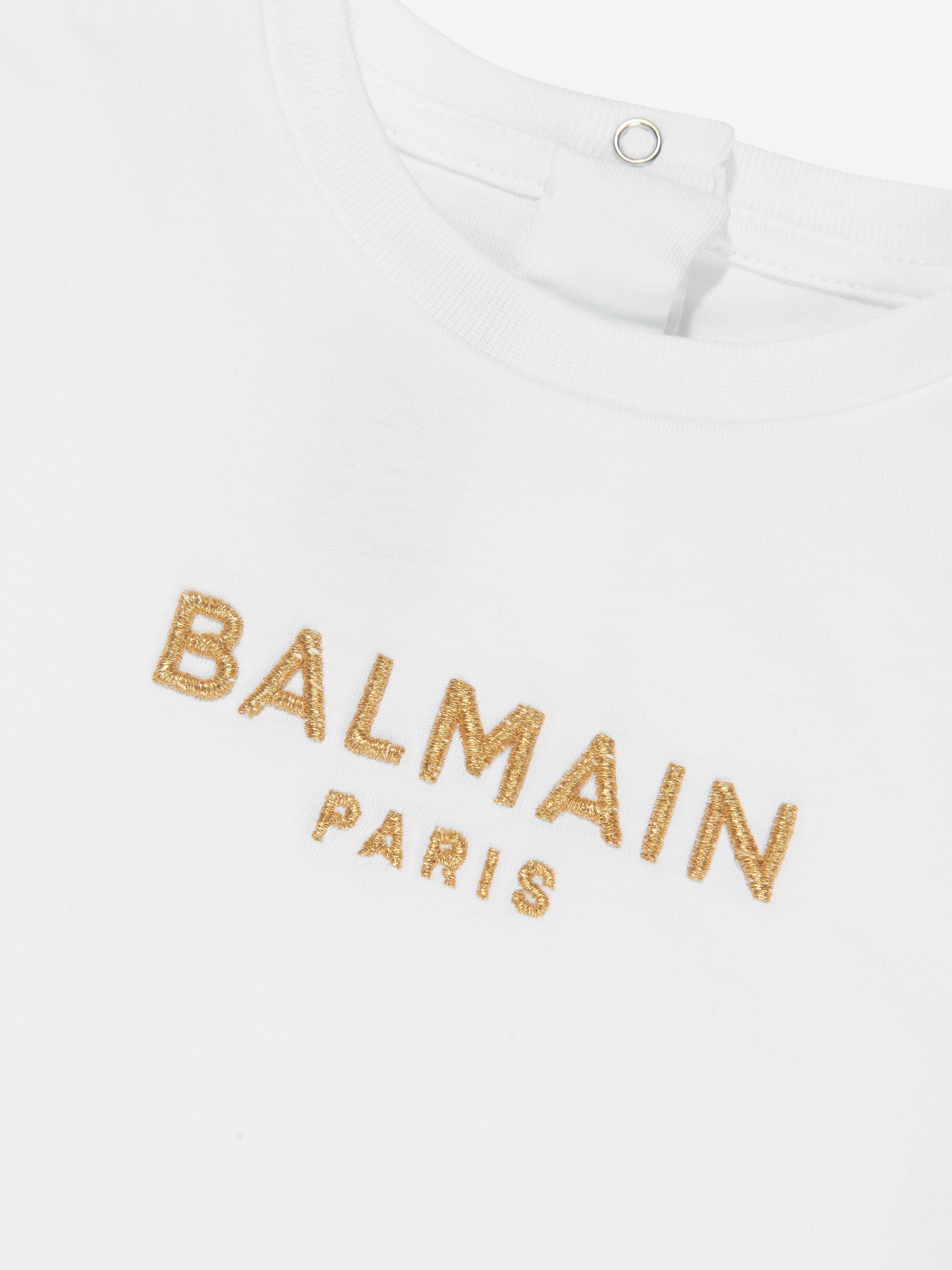 Balmain Baby Boys Logo T-Shirt in White