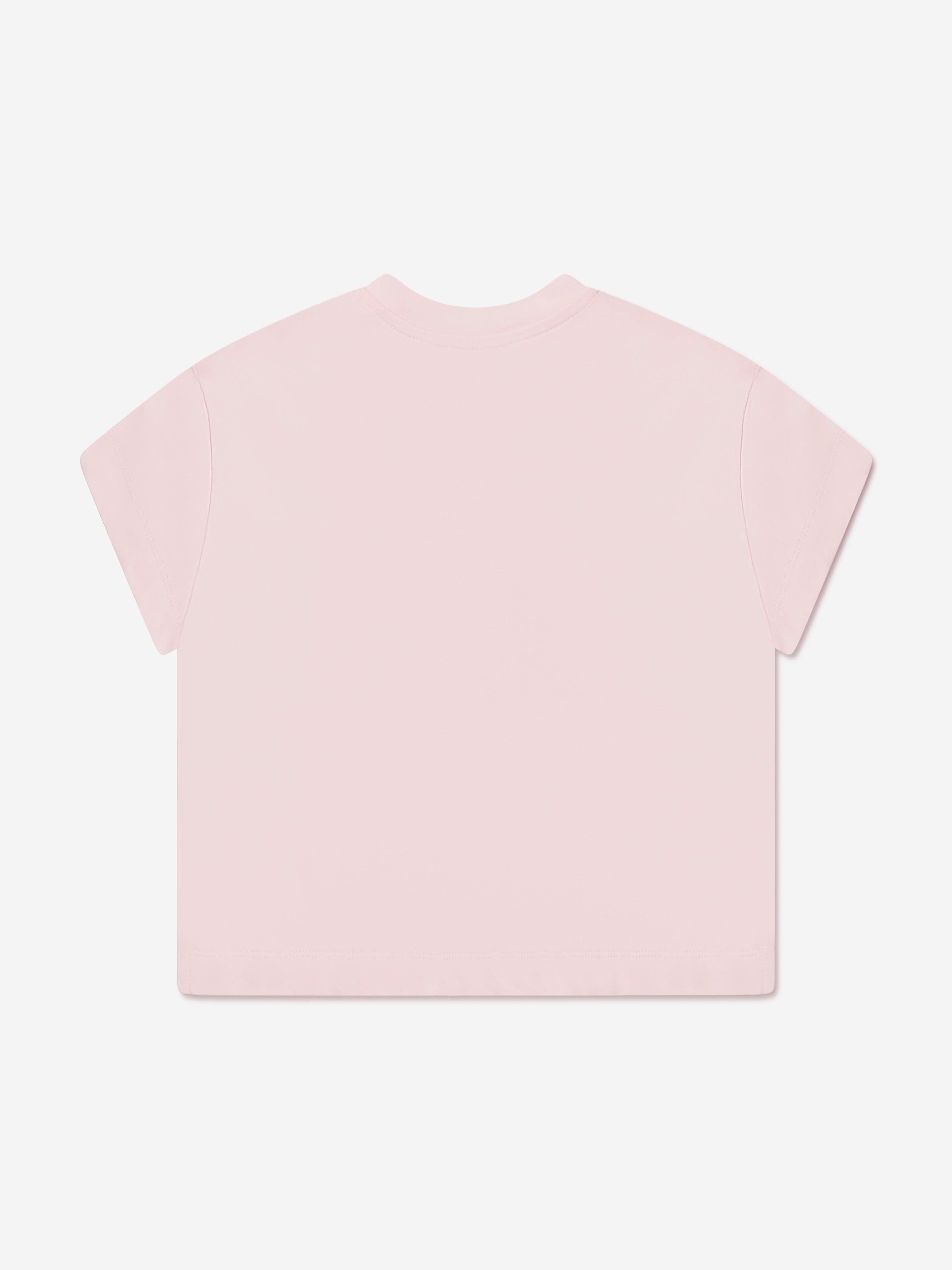 Balmain Girls Logo Print T-Shirt in Pink