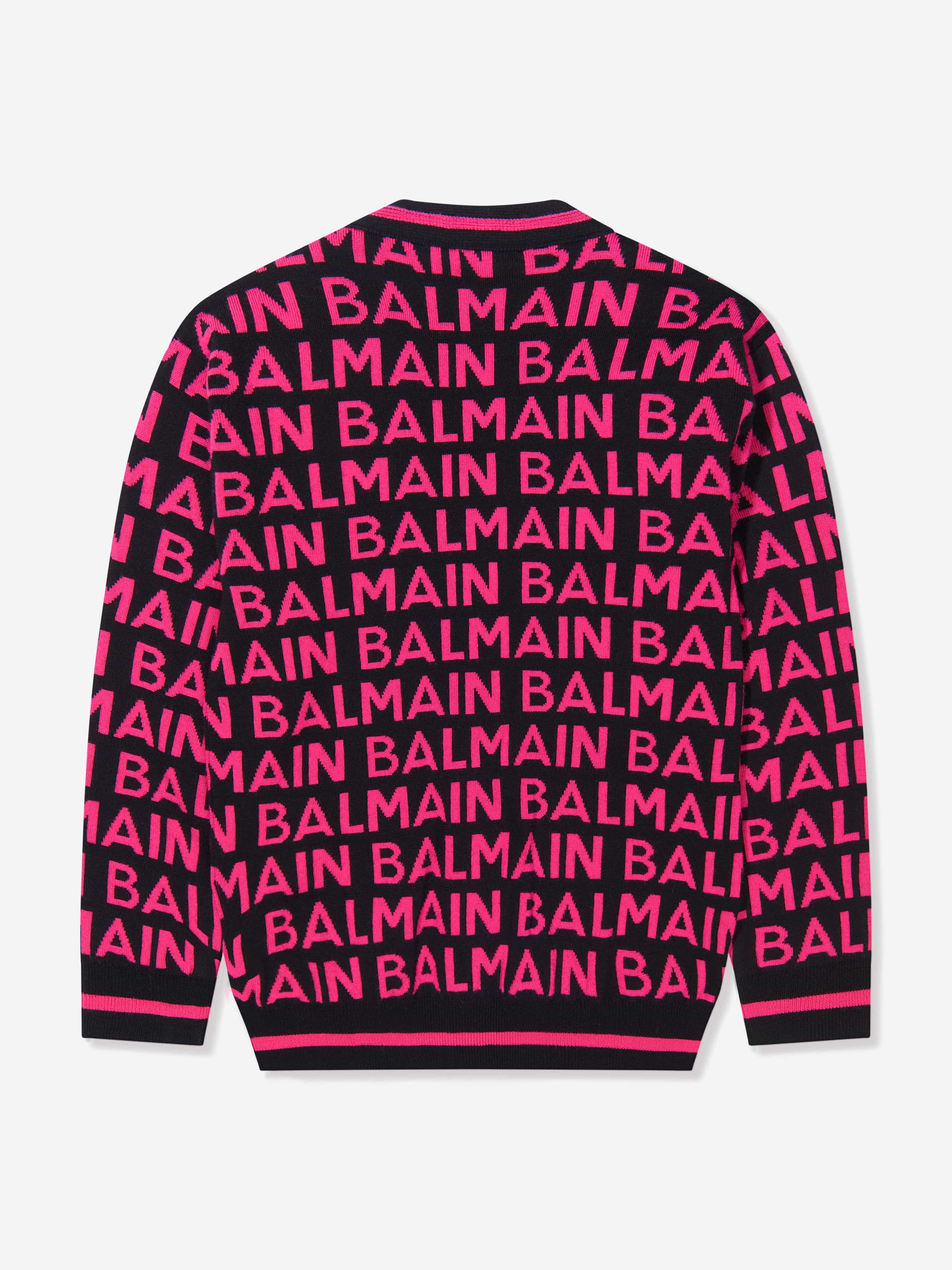 Balmain Girls Knitted Logo Cardigan