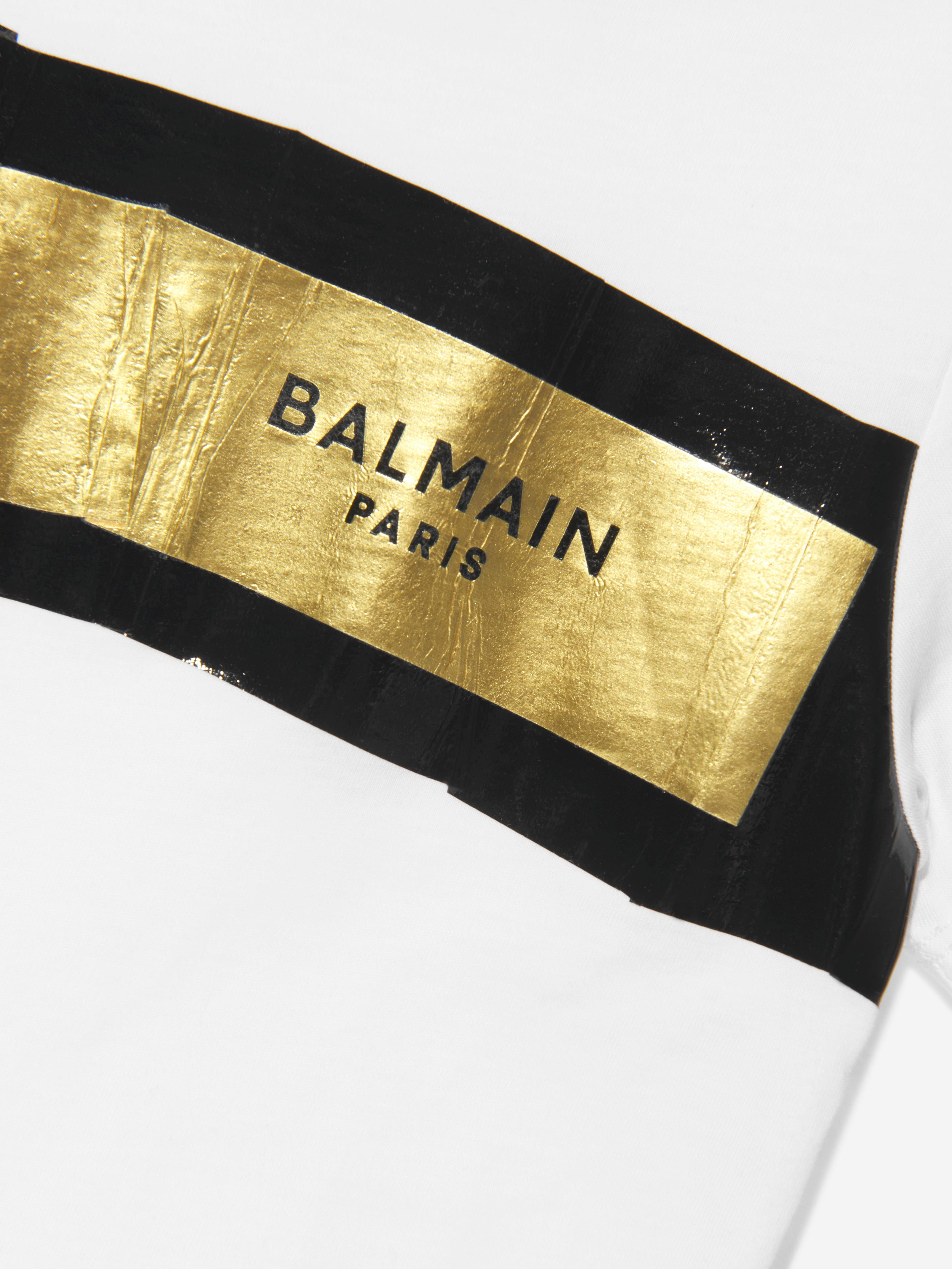 Balmain Boys Logo Print T-Shirt