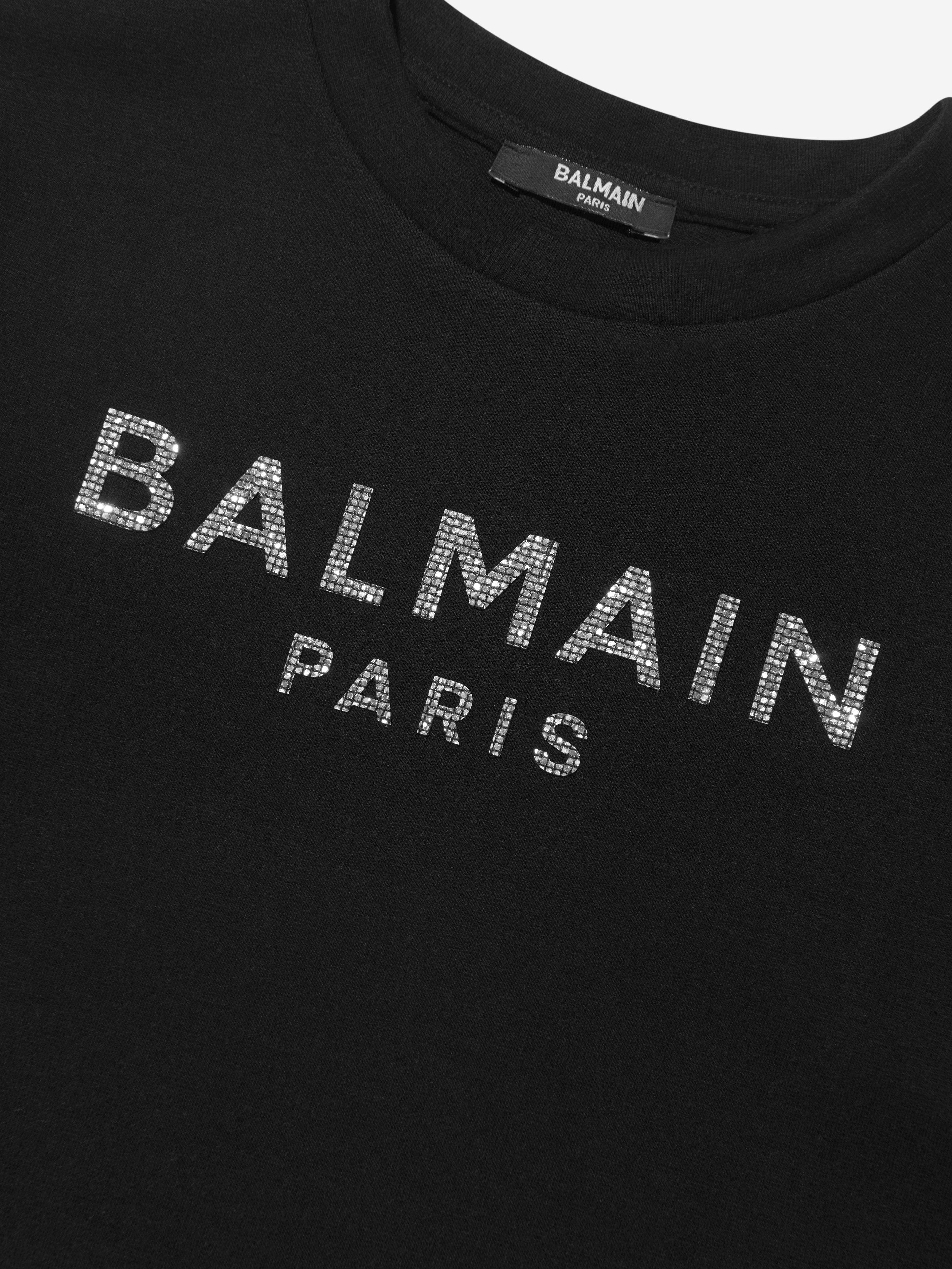 Balmain Girls Wool Logo Dress