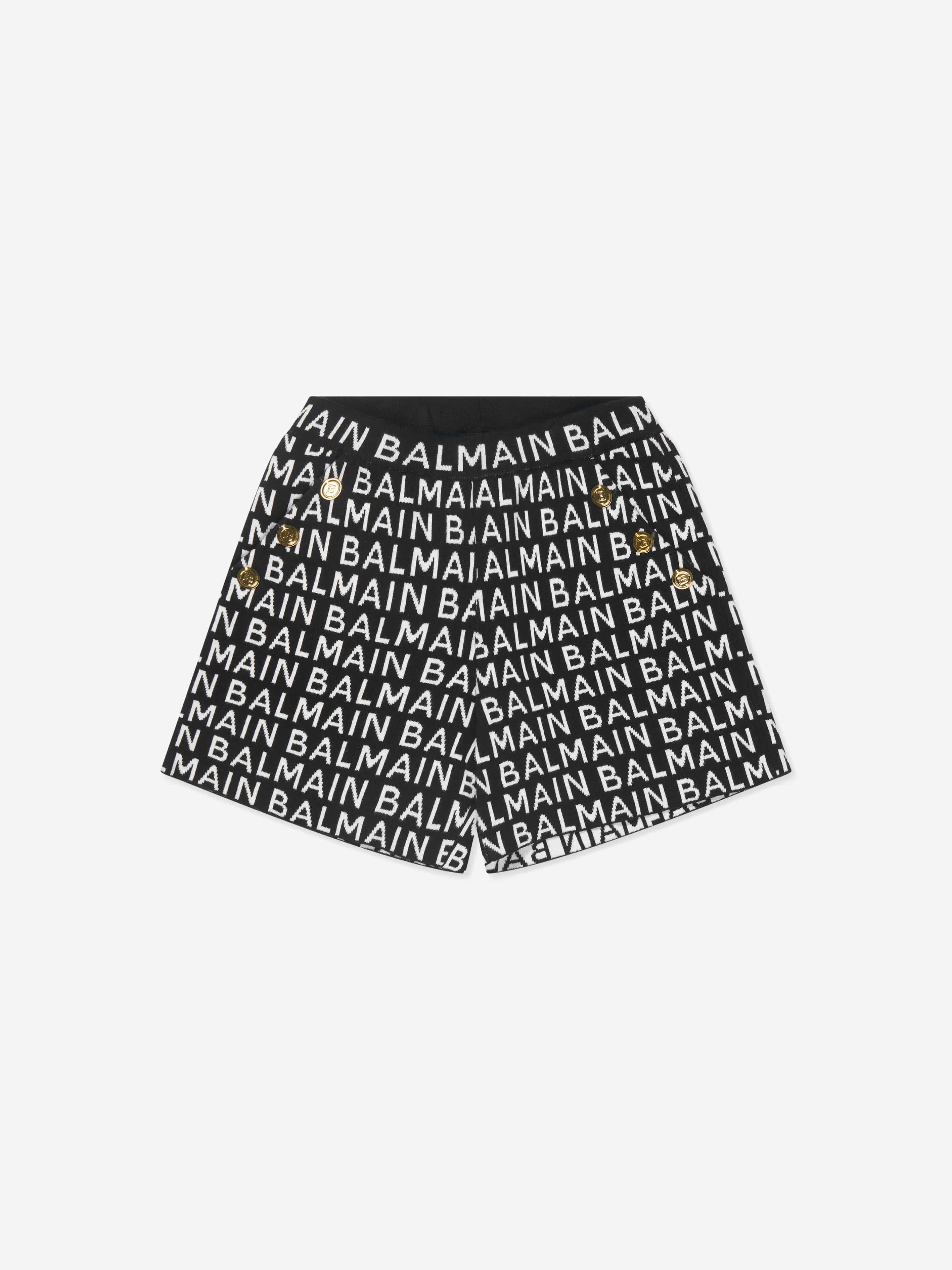 Balmain Girls Logo Print Shorts