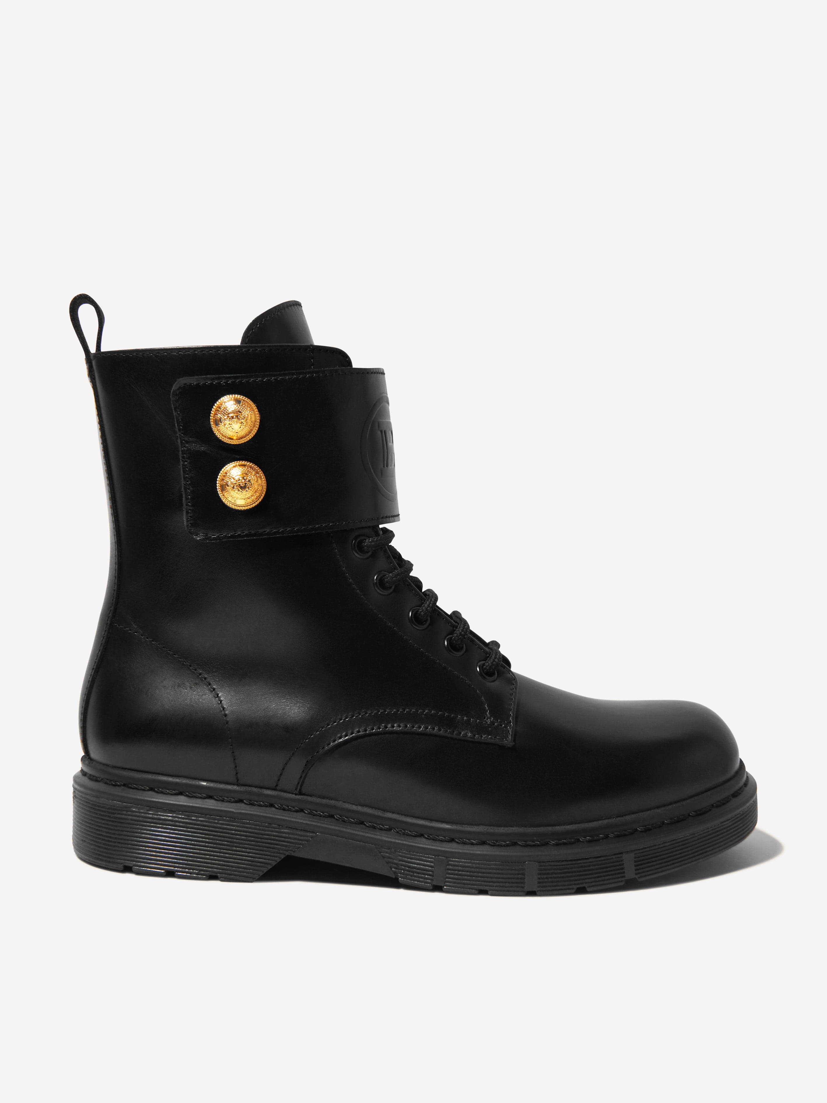 Balmain Kids Leather Branded Boots