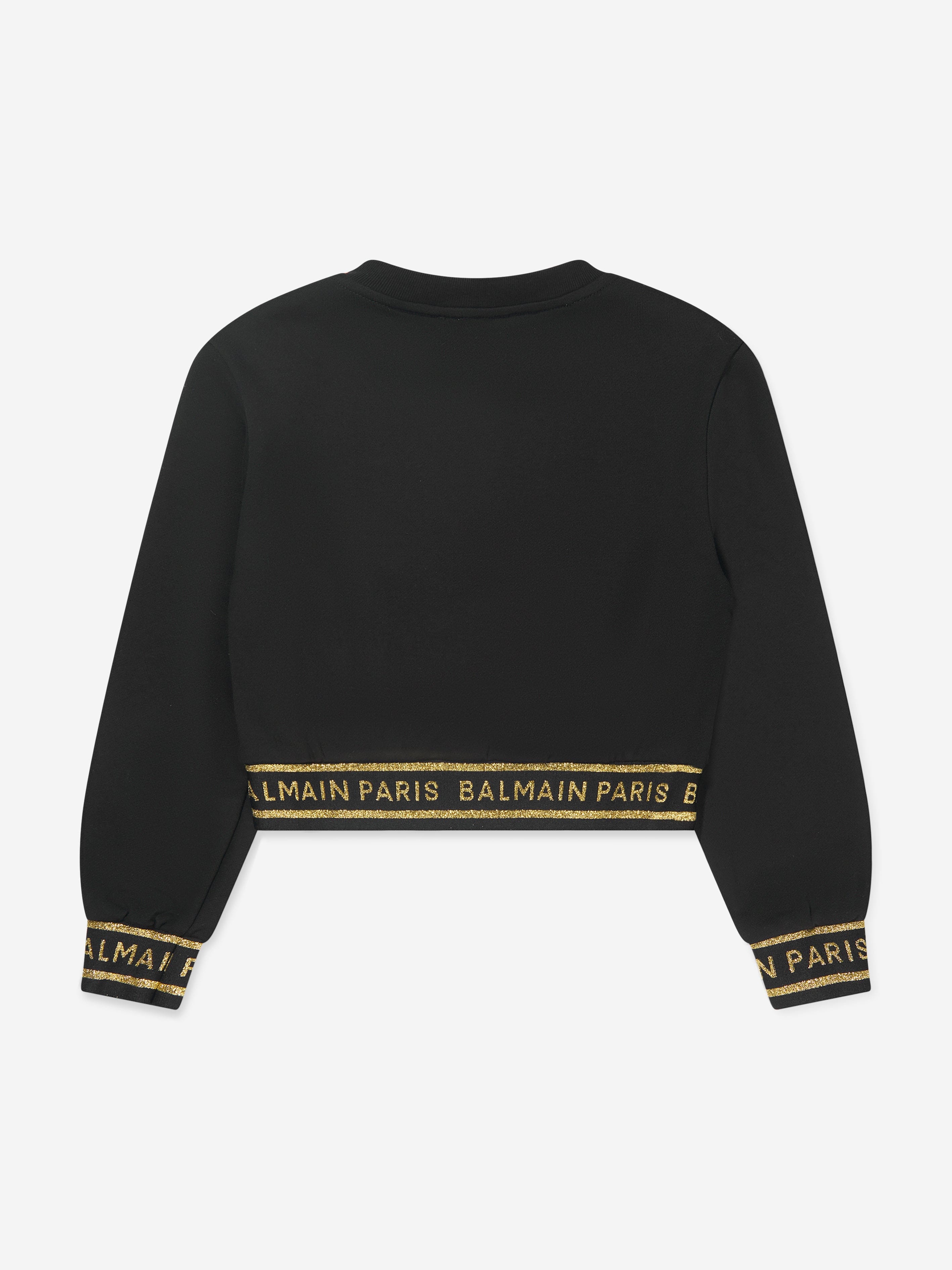 Balmain Girls Cropped Logo Sweatshirt