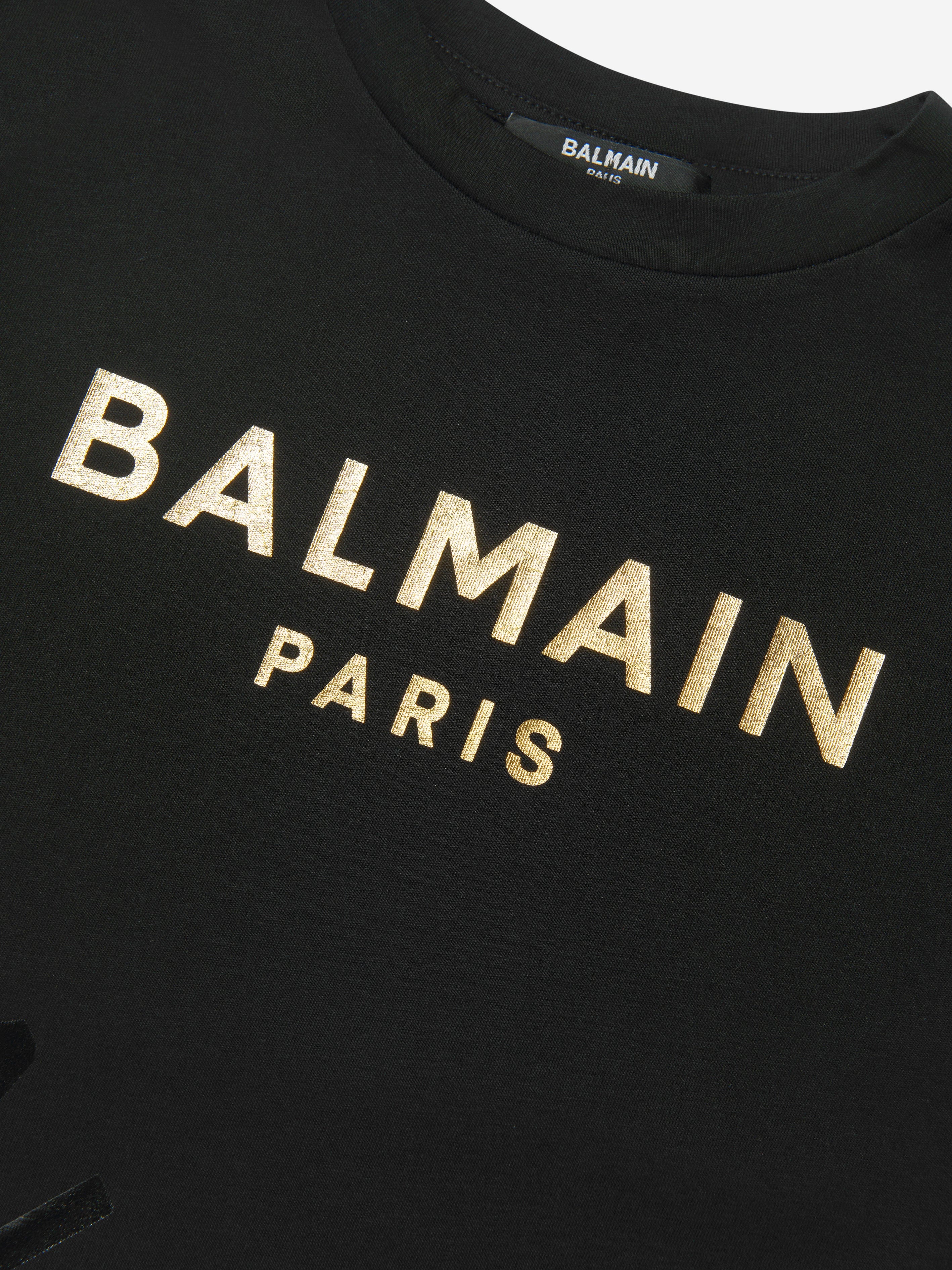 Balmain Girls Logo Print Dress