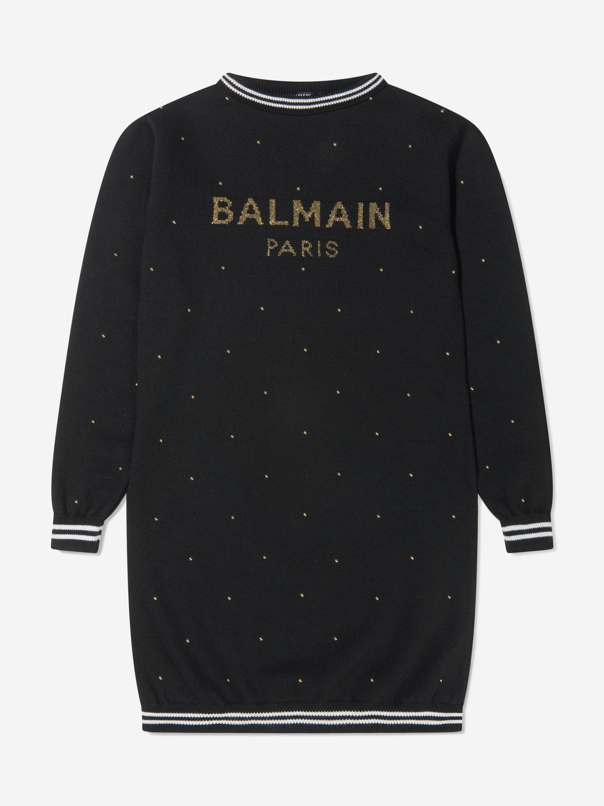 Balmain Wool Knitted Logo Dress