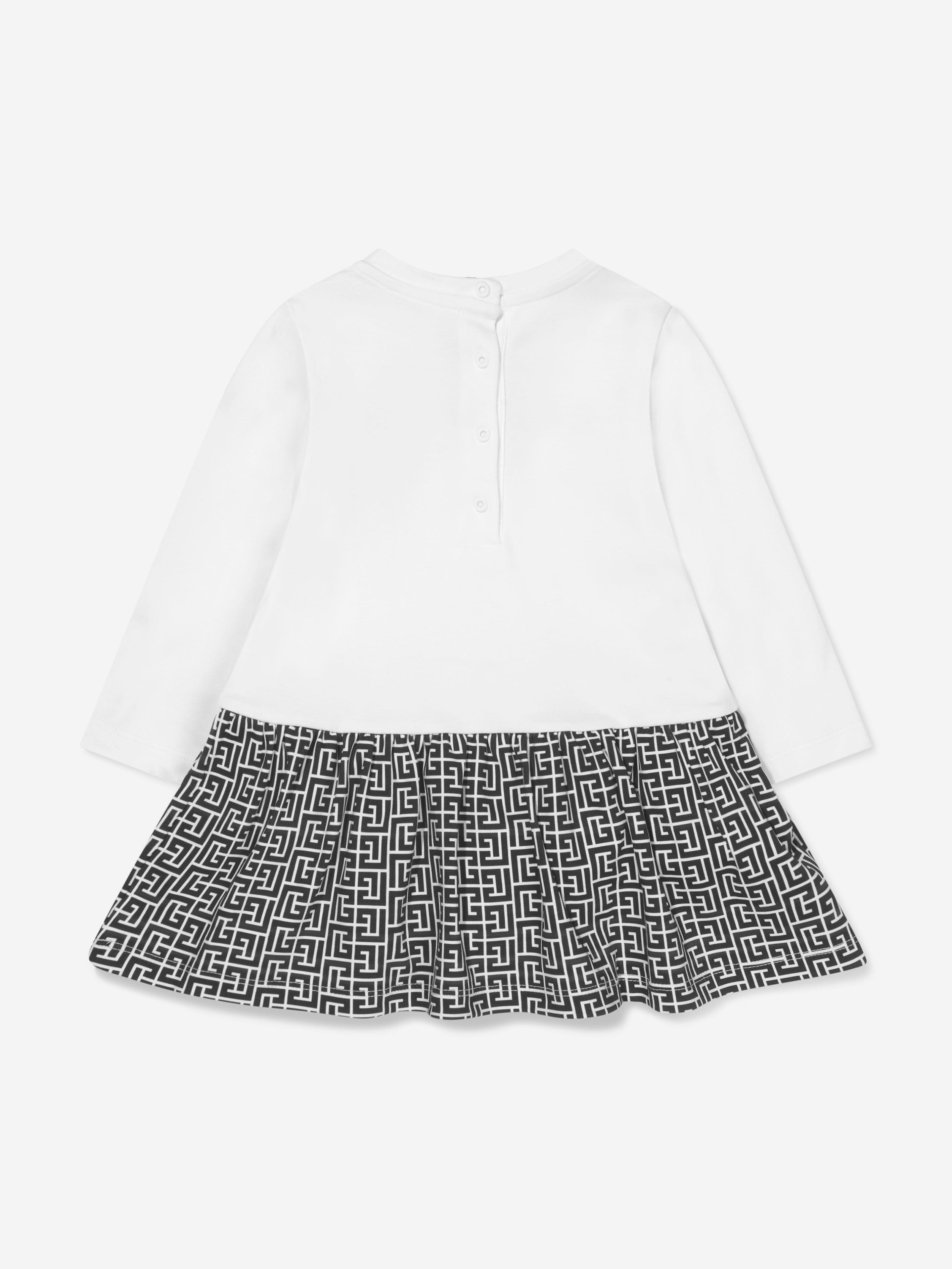 Balmain Baby Girls Long Sleeve Logo Dress