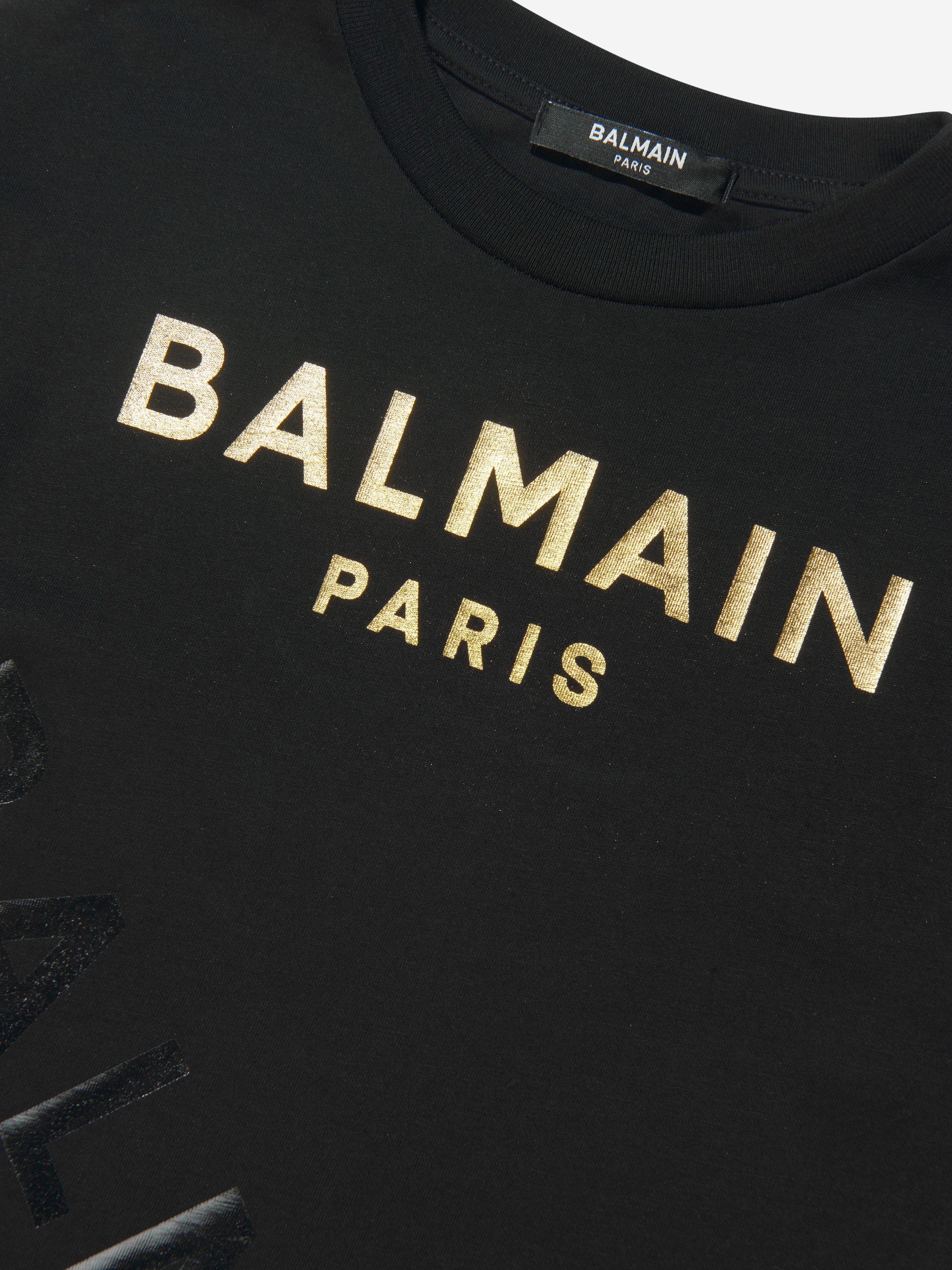 Balmain Boys Logo Print T-Shirt