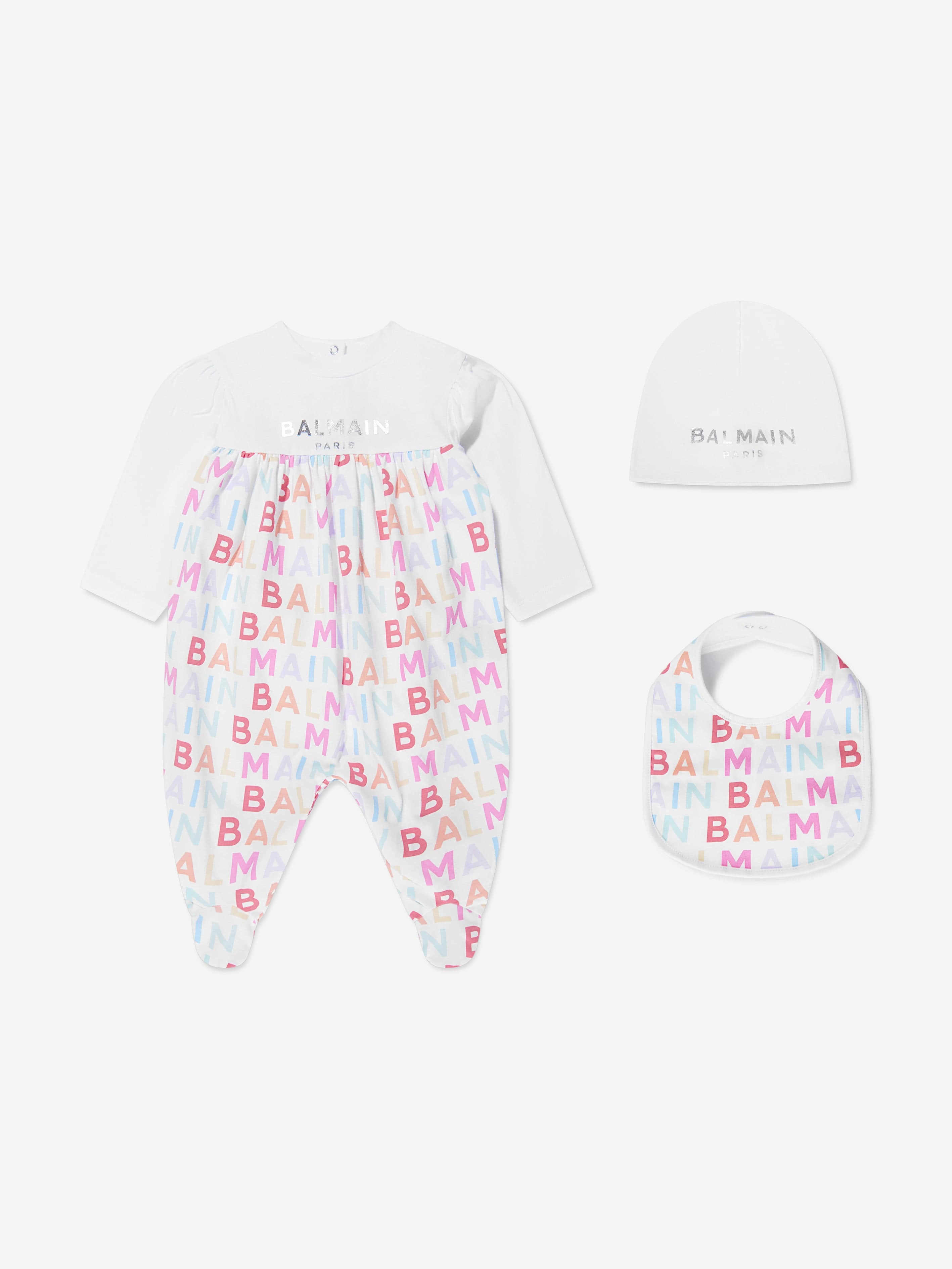 Balmain Baby Girls Babygrow Gift Set in Multicolour