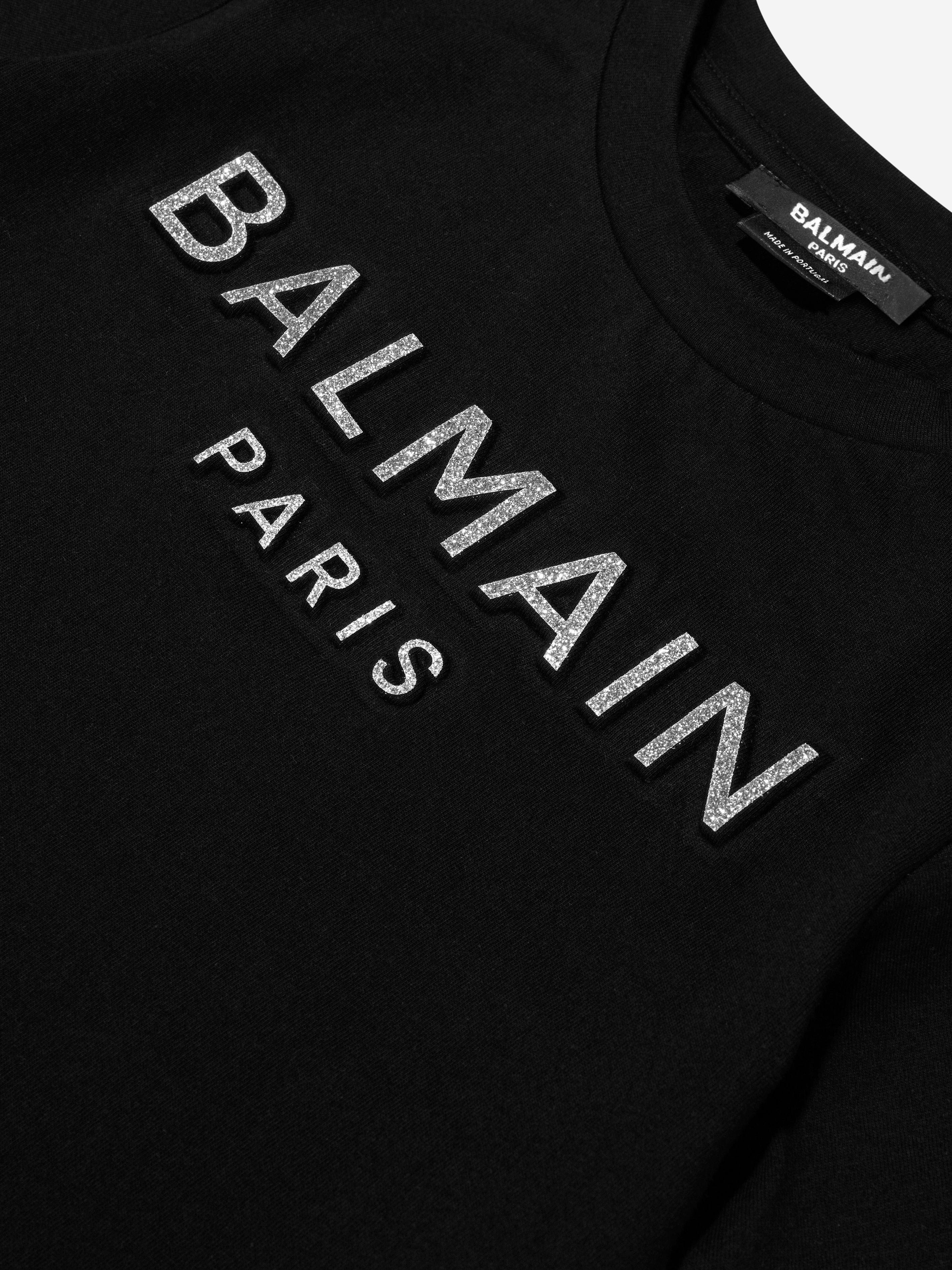 Balmain Girls Logo T-Shirt in Black