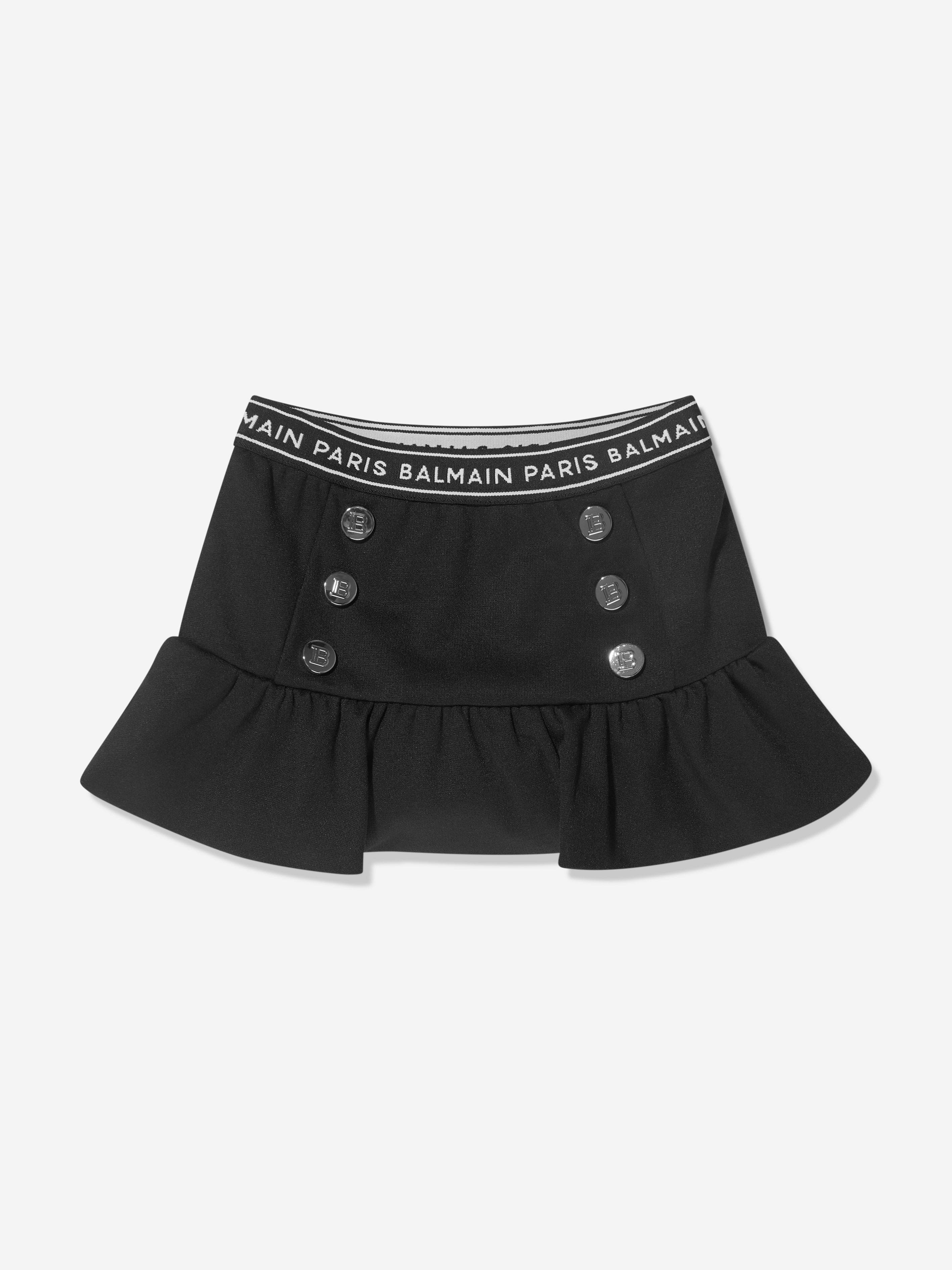 Balmain Baby Girls Logo Skirt in Black